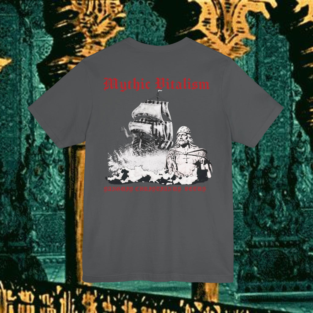Mythic Vitalism, Sanguis Christianus Vetus Exploration and Adventure Inspired Graphic T Shirt Back Version