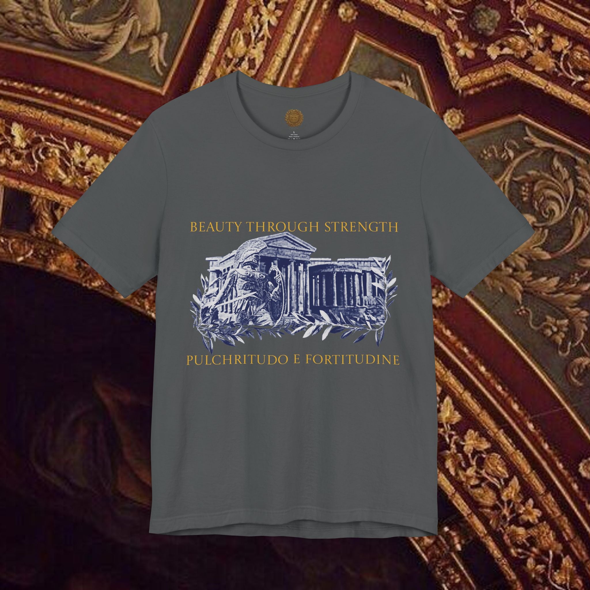 Guardian of the Temple Classically- Inspired Cotton Graphic T Shirt