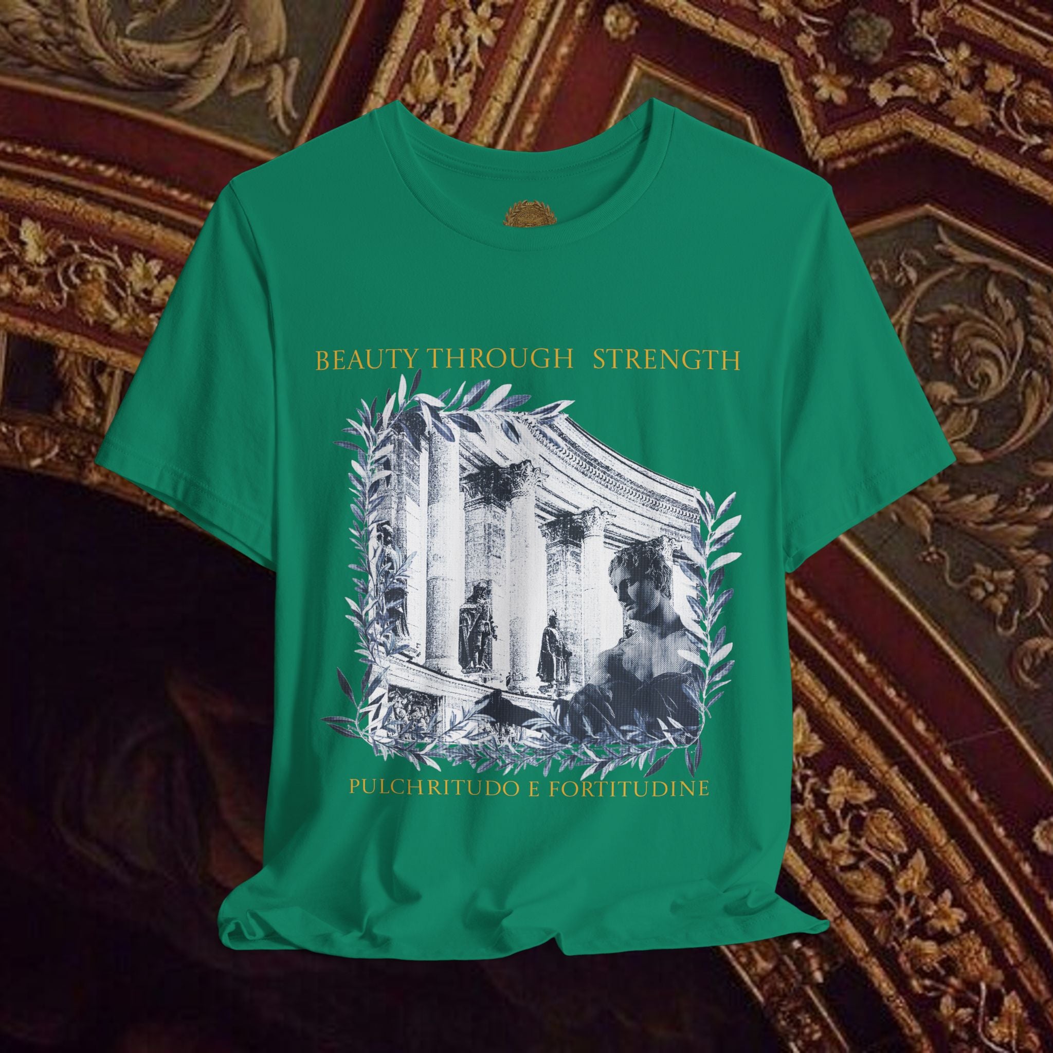 Beauty Through Strength Classically-Inspired Cotton Graphic T-Shirt