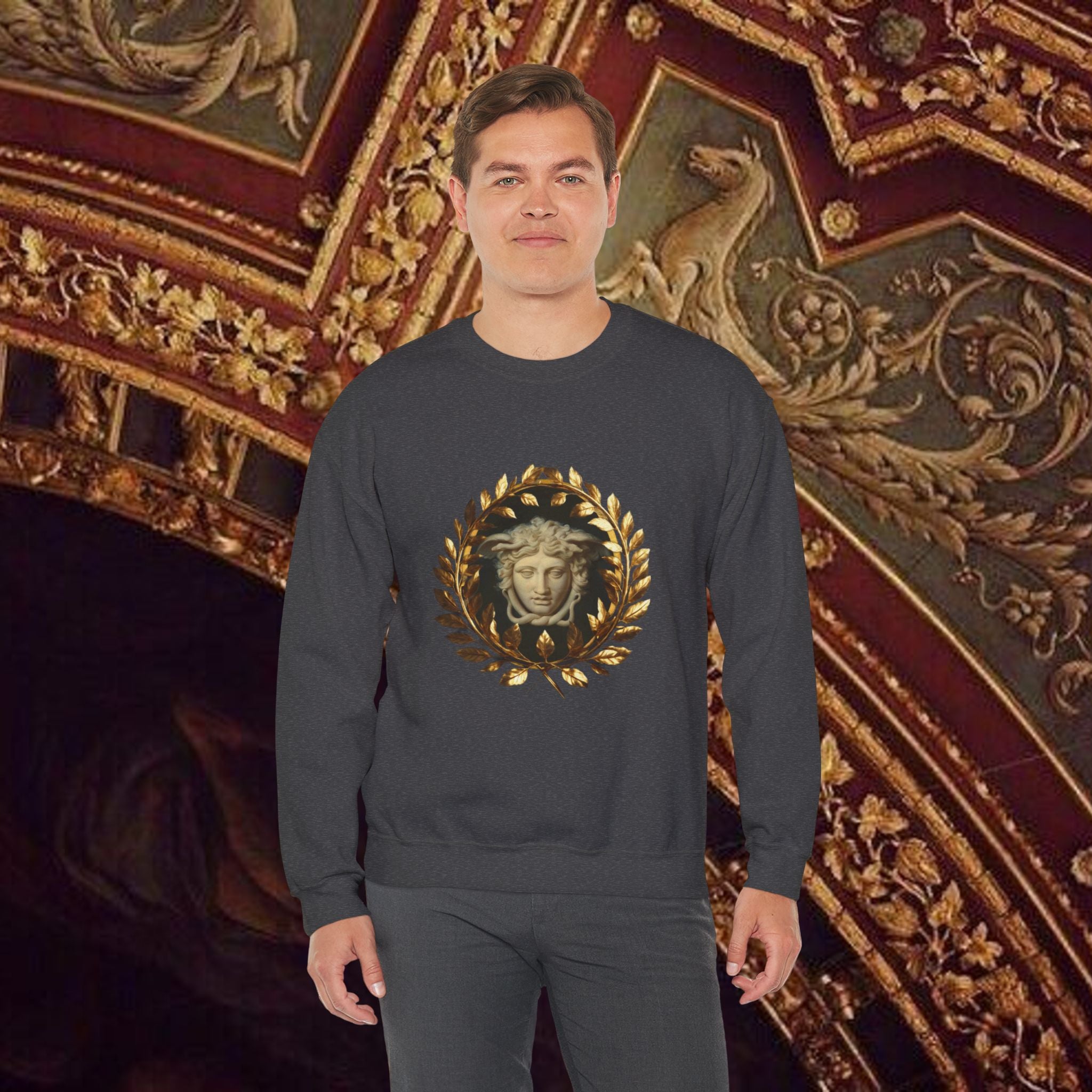 Medusa's Gaze Classical Inspired Mythology Unisex Heavy Blend Crewneck Graphic Sweatshirt