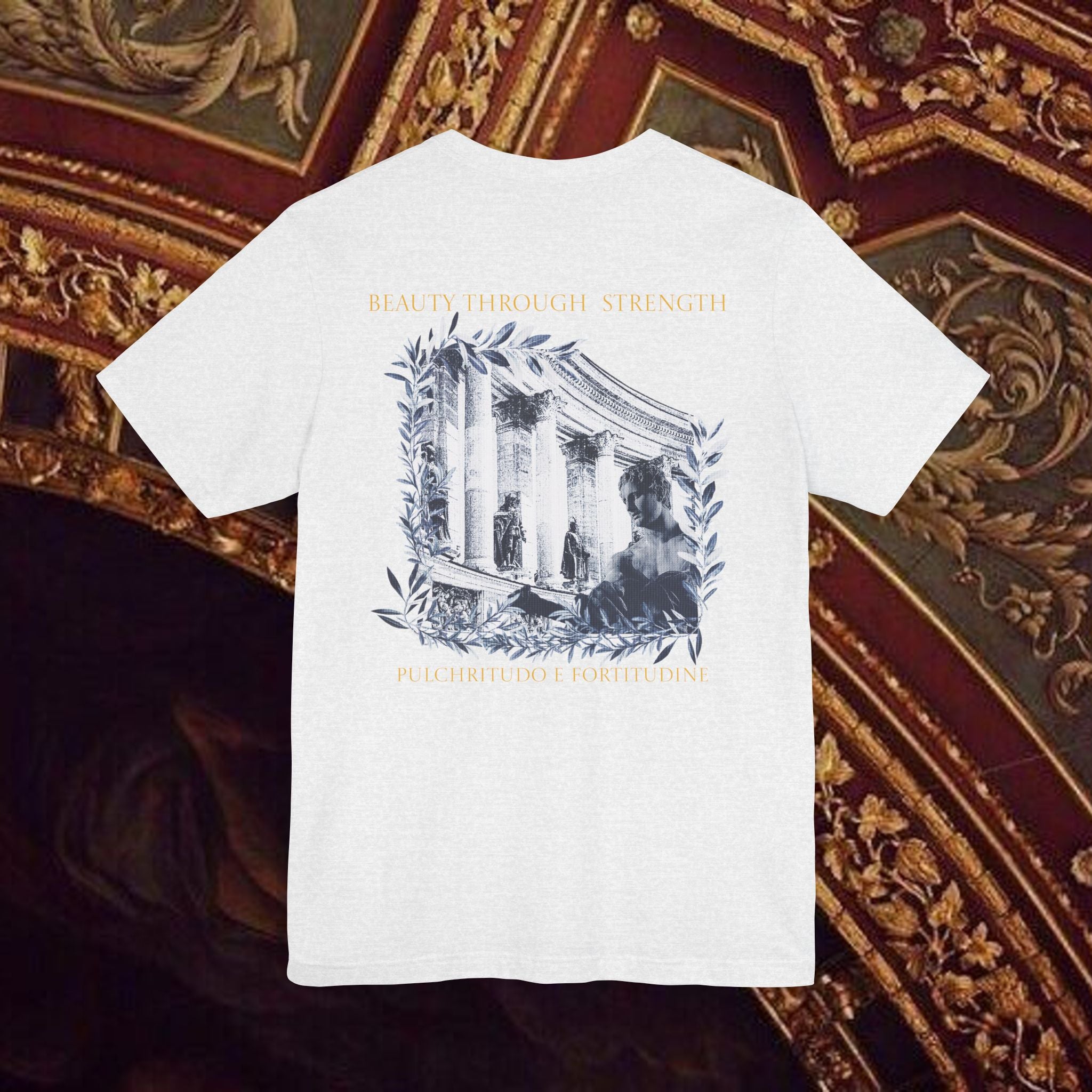 Beauty Through Strength Classically-Inspired Cotton Graphic Shirt Back Version