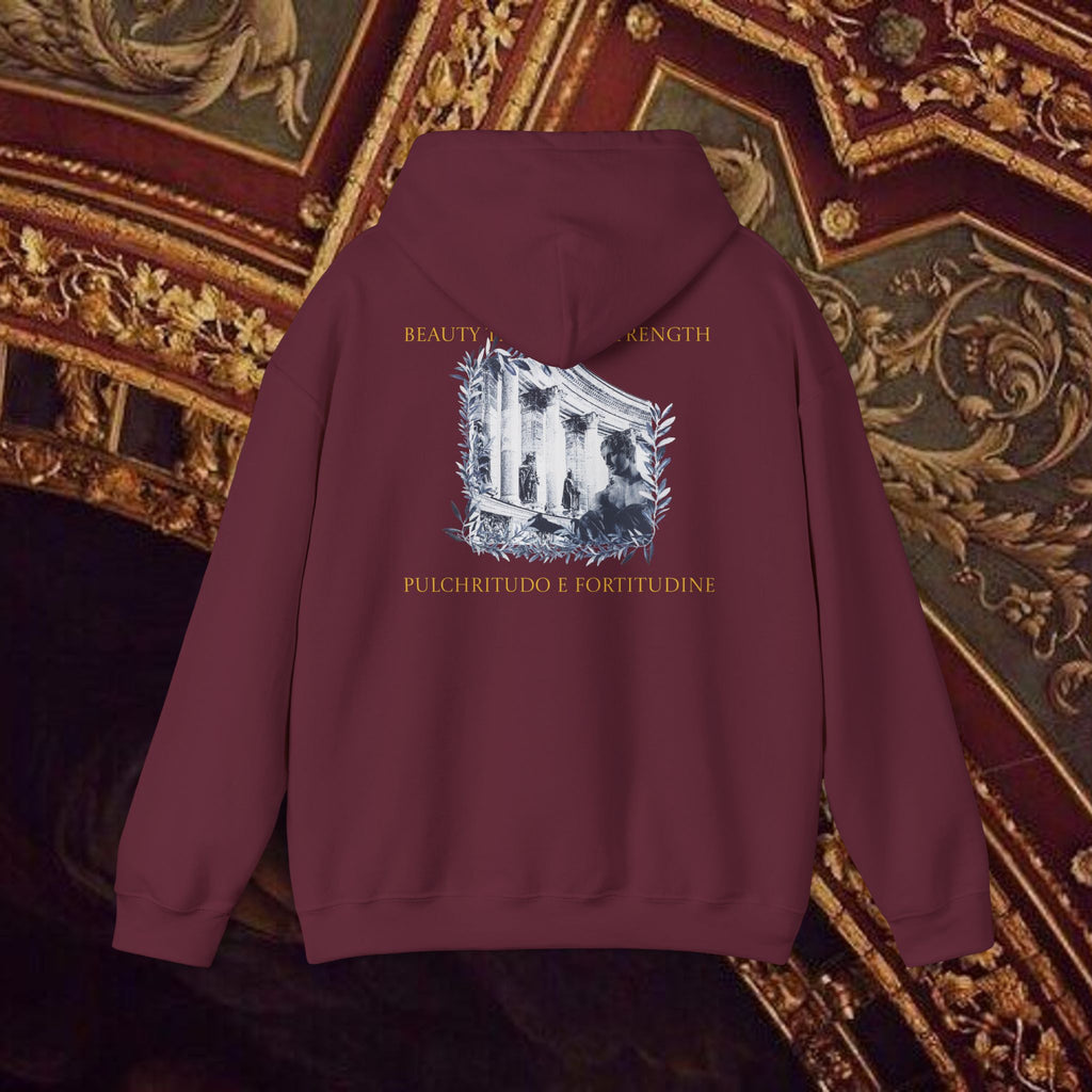 Beauty Through Strength Classically-Inspired Cotton Graphic Hoodie Back Version