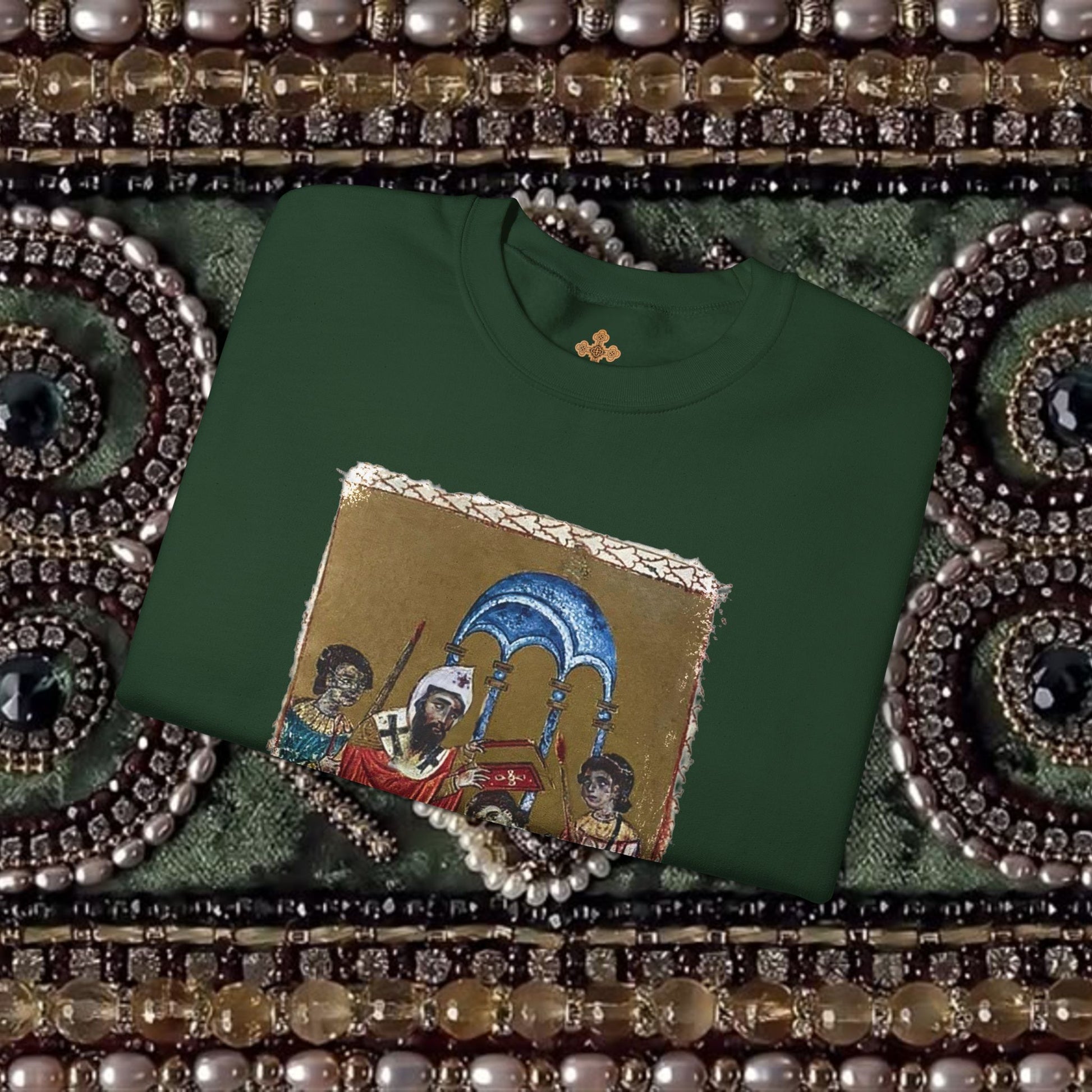 Armenian Manuscript Crewneck Graphic Sweatshirt