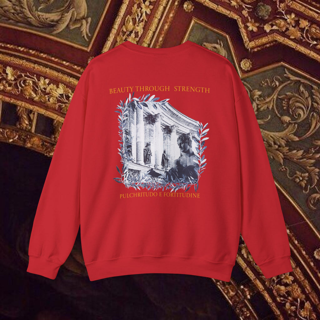 Beauty Through Strength Classically-Inspired Cotton Graphic Sweatshirt Back Version