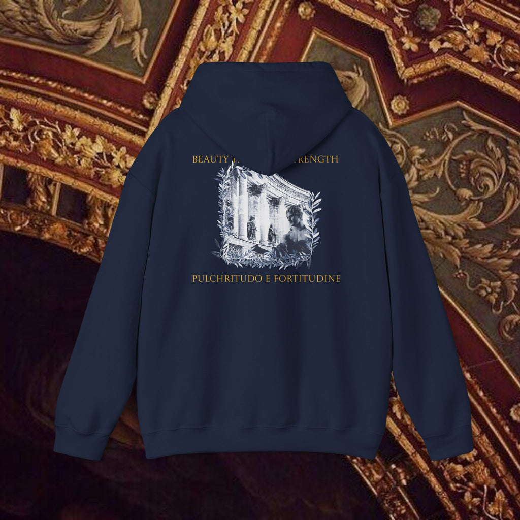Beauty Through Strength Classically-Inspired Cotton Graphic Hoodie Back Version