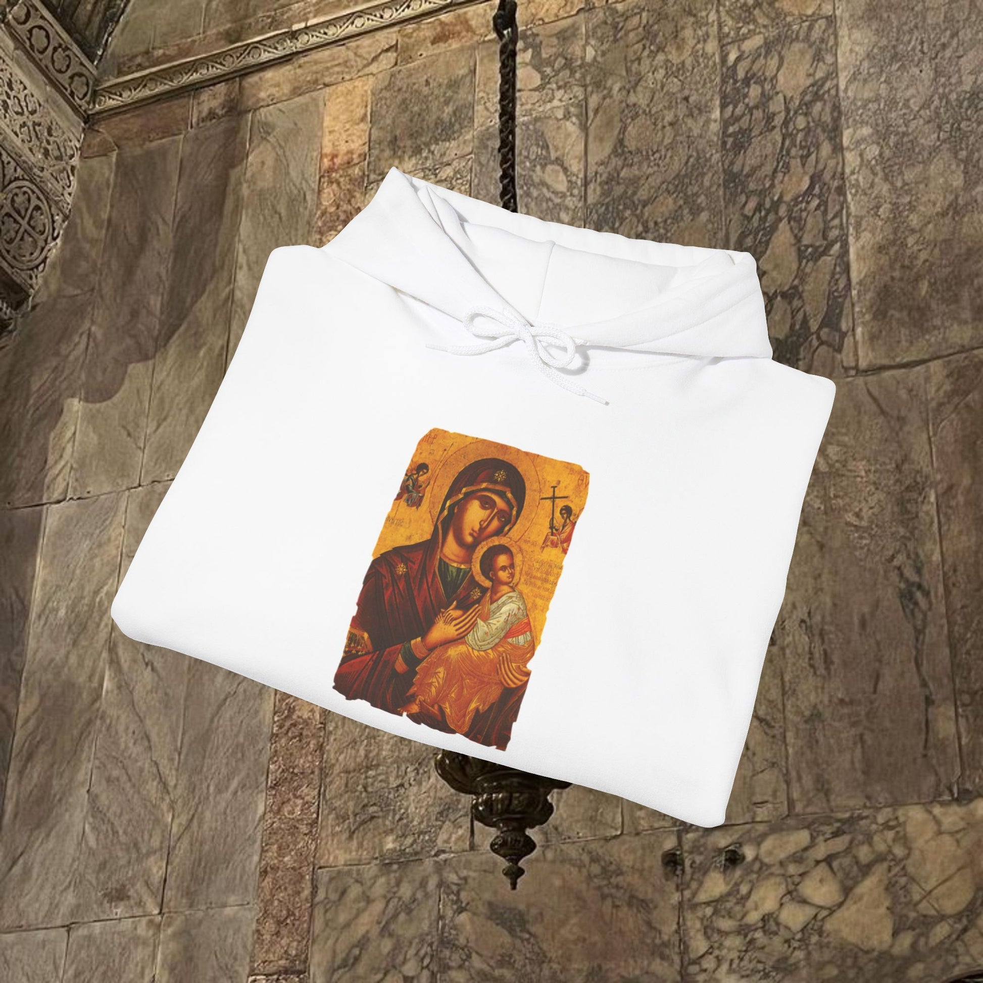 Byzantine Art Hoodie - Mother and Child Design