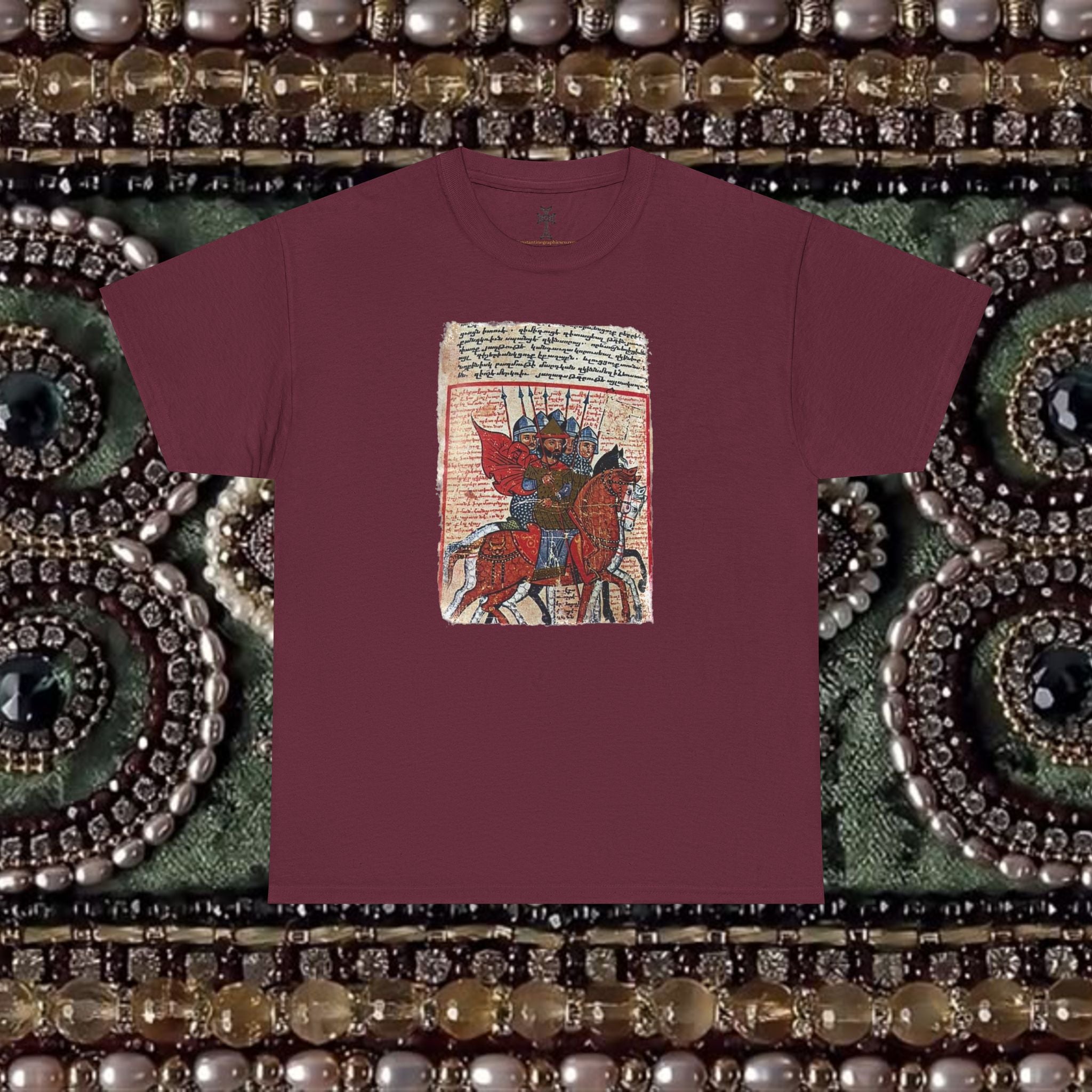 Armenian Warriors Art T-Shirt - Ancient Manuscript Design