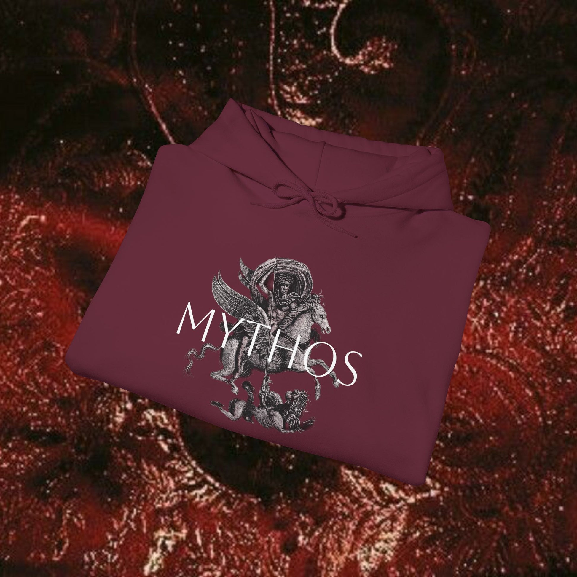 Warrior's Mythos Hooded Sweatshirt, Cozy Classically-Inspired Hoodie