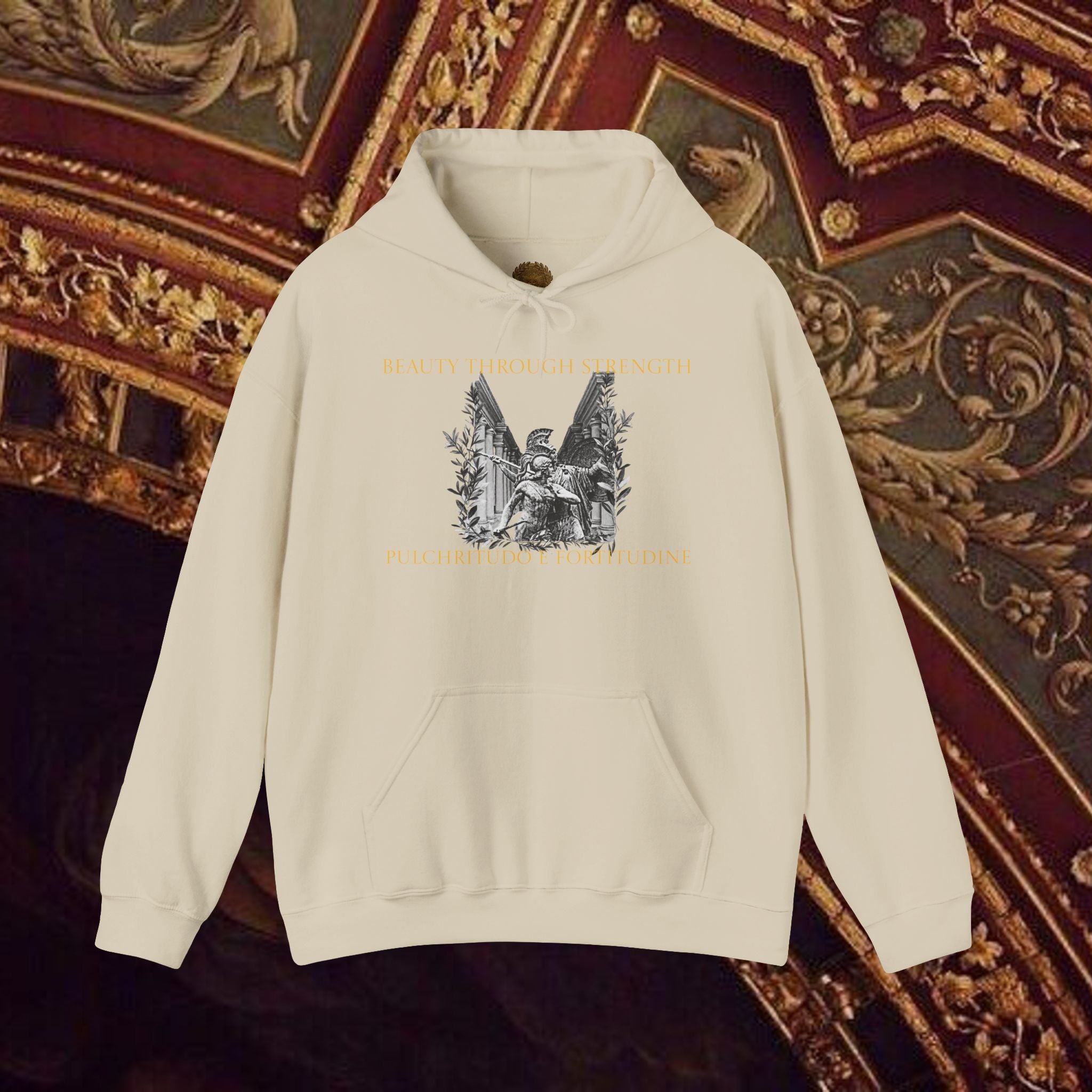 The Goddess's Protection Classically-Inspired Cotton Graphic Hoodie