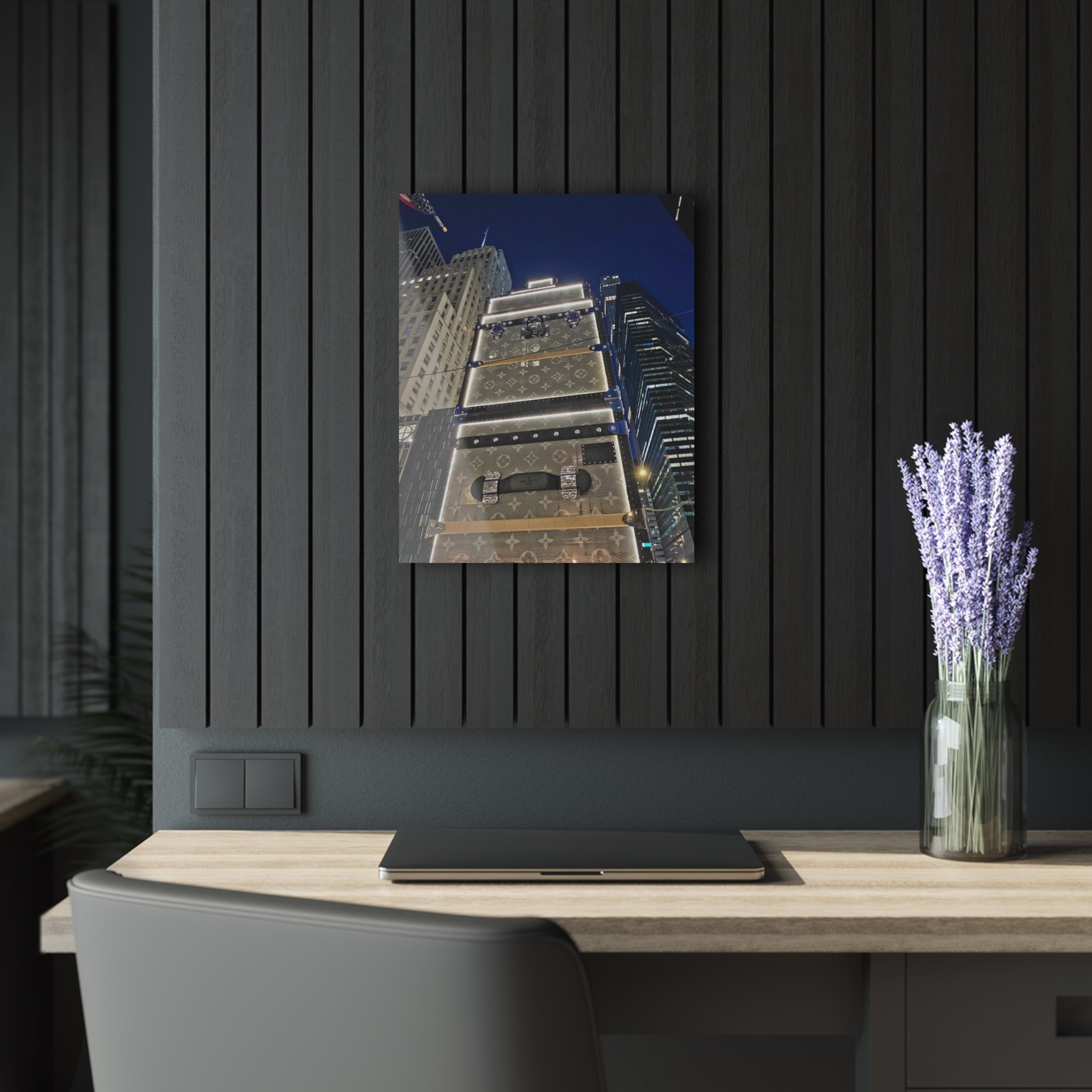 Louis Vuitton Trunk Building NYC Acrylic Print