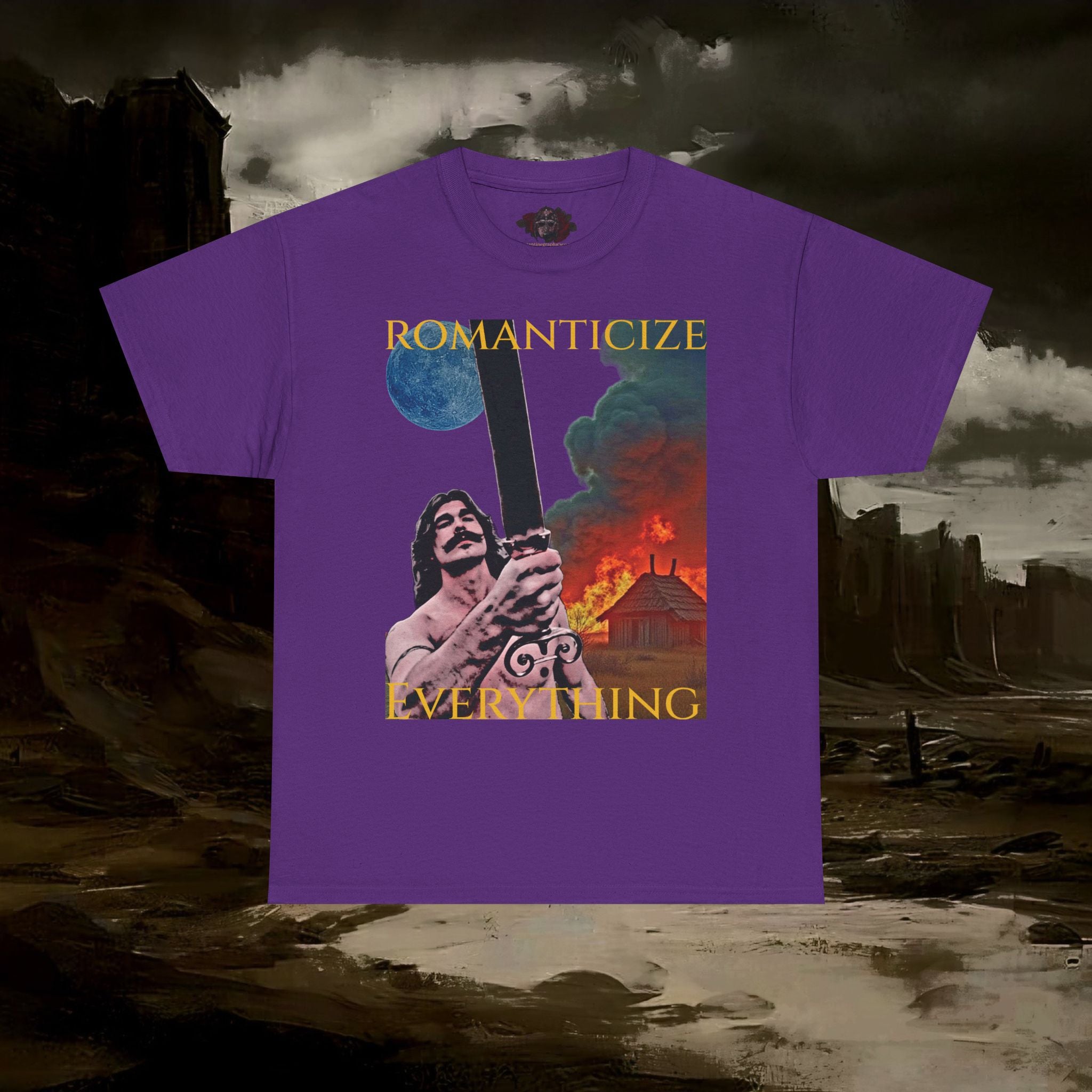 The Barbarian's Mirror Unisex Tee with Vintage Design Casual Wear, Everyday Style