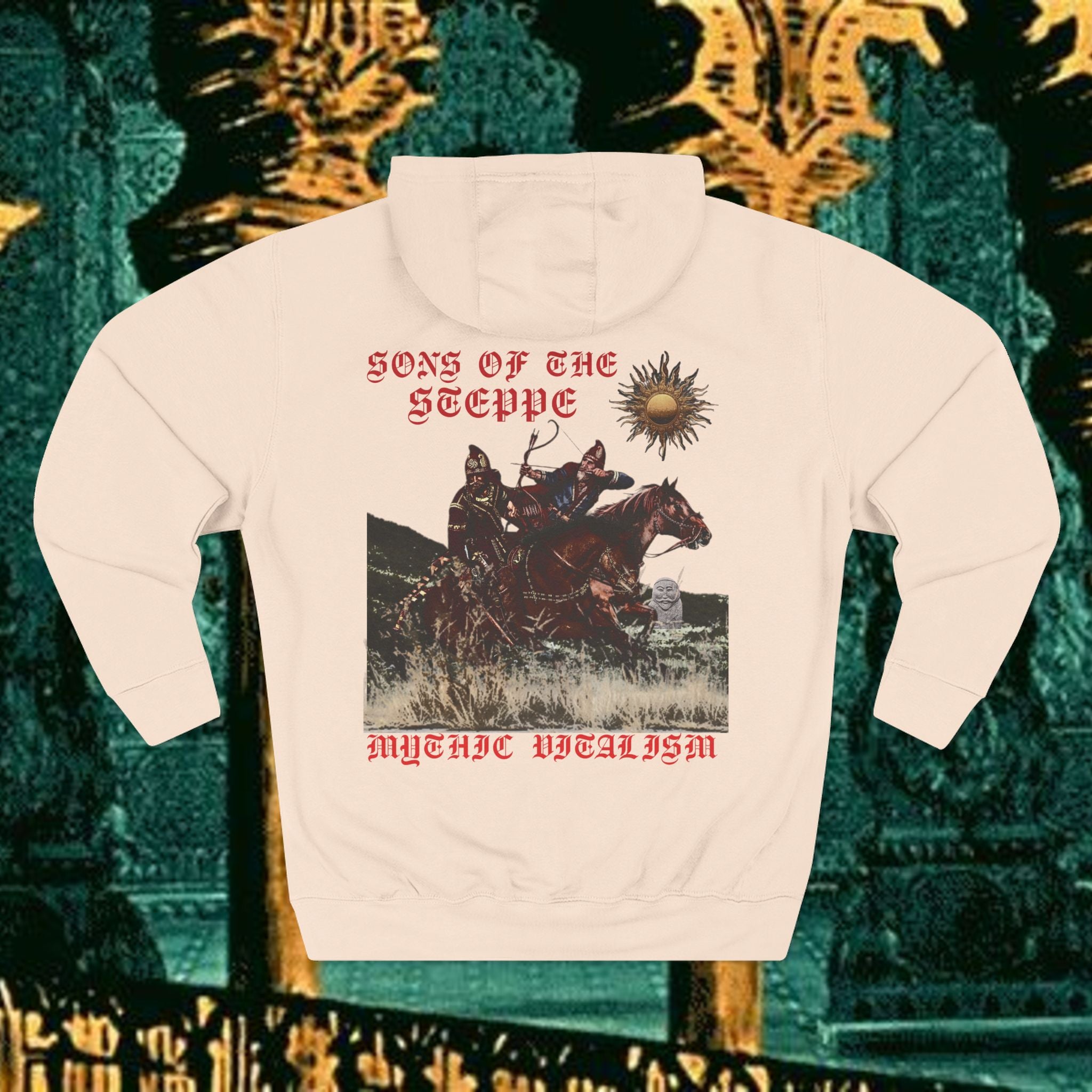 Sons of the Steppe Fleece Hoodie Early Medieval Design