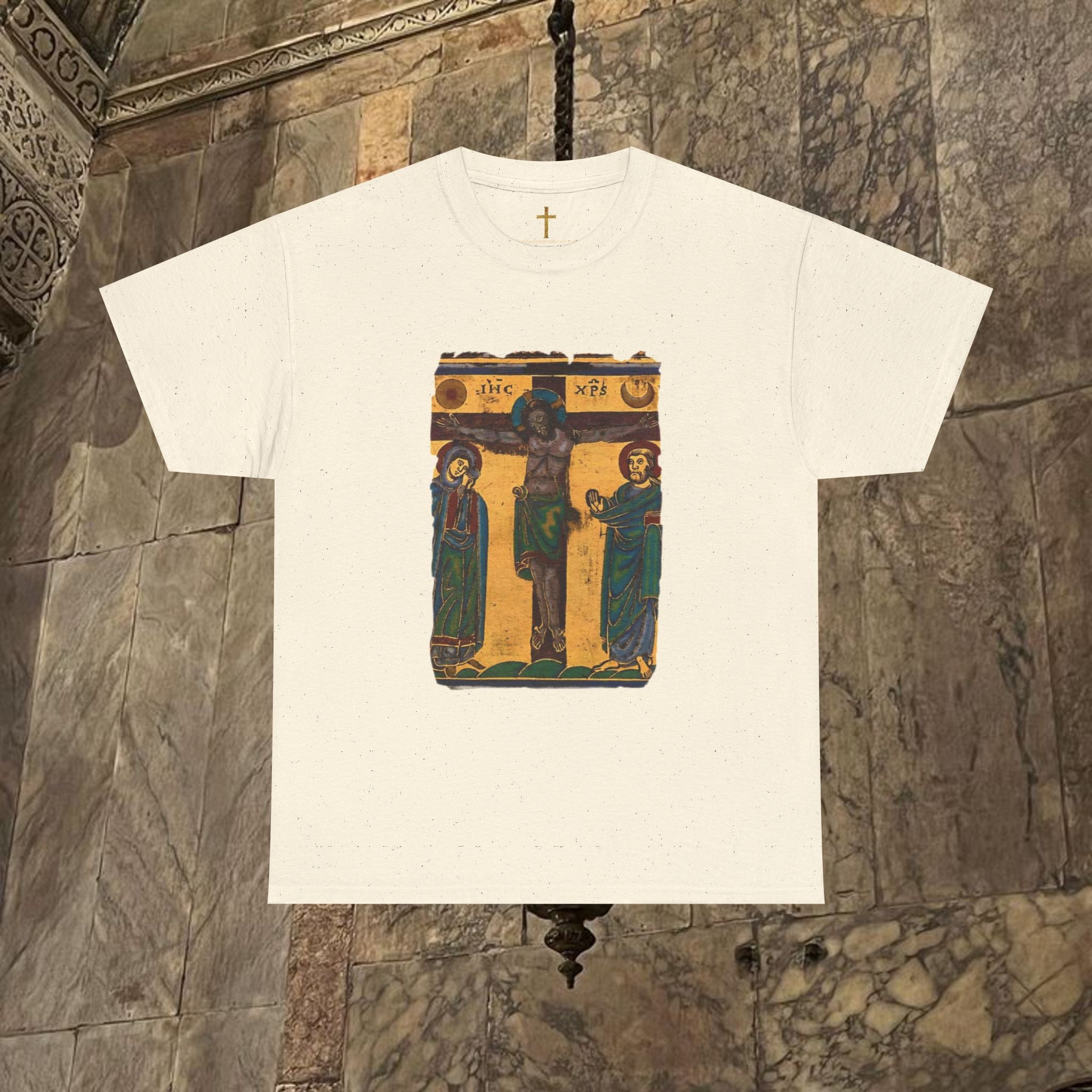 Byzantine Manuscript Art T-Shirt - Sacred Icon work