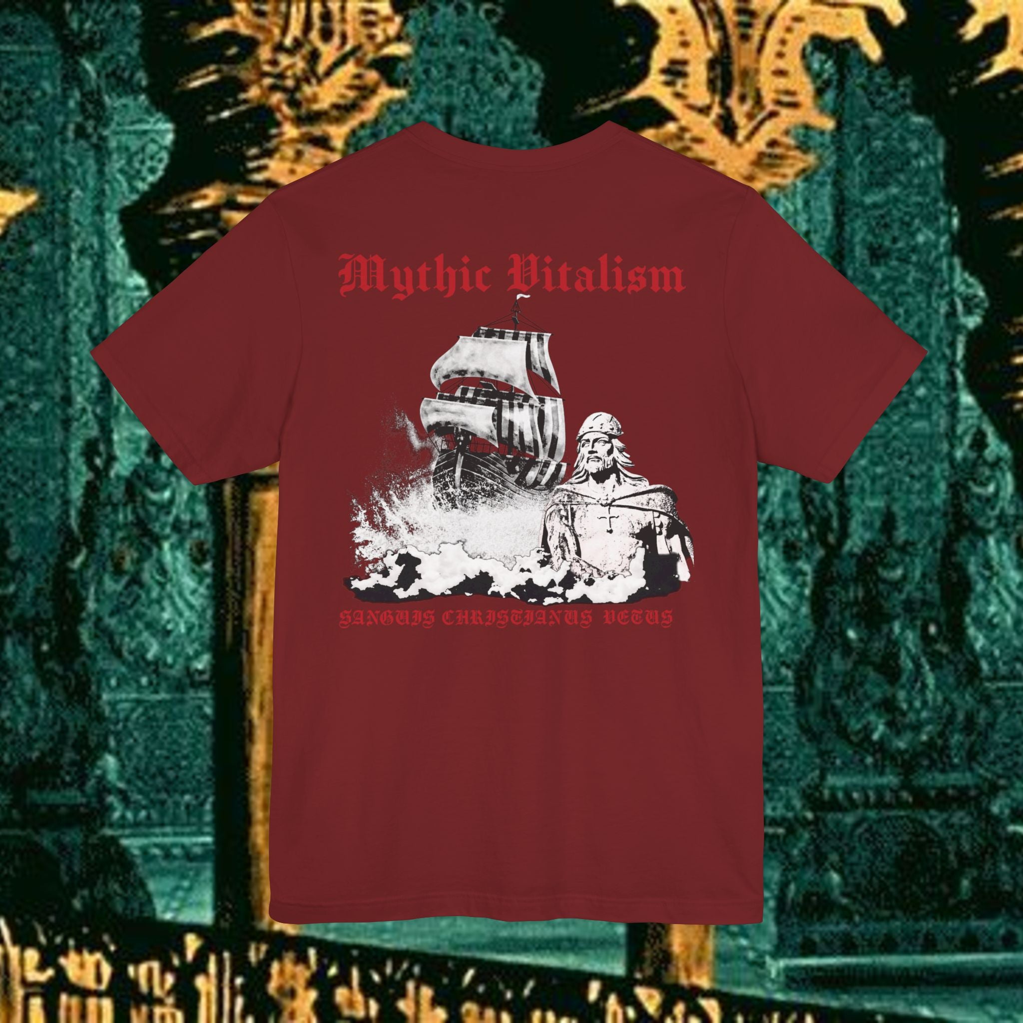 Mythic Vitalism, Sanguis Christianus Vetus Exploration and Adventure Inspired Graphic T Shirt Back Version