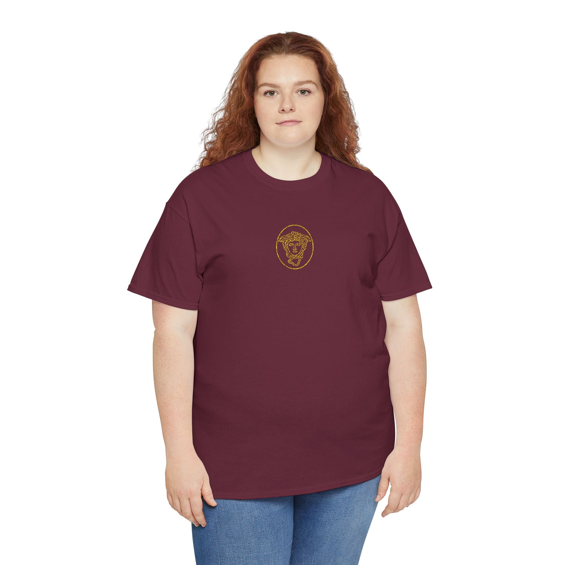 Medusa's Head Unisex Heavy Cotton Tee, Colorful Graphic Tee