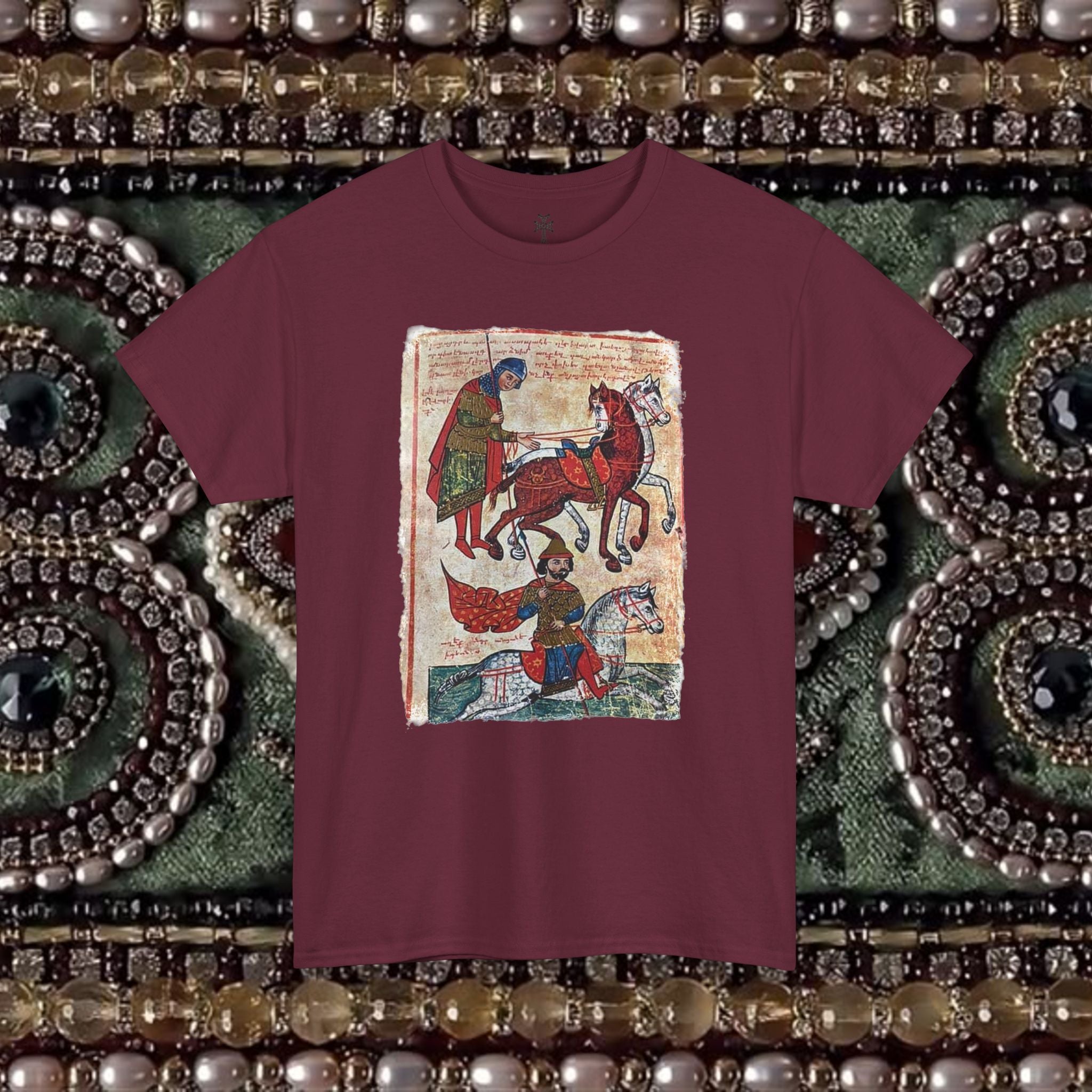 Ancient Armenian Manuscript Art T-Shirt - Sacred Heritage Design