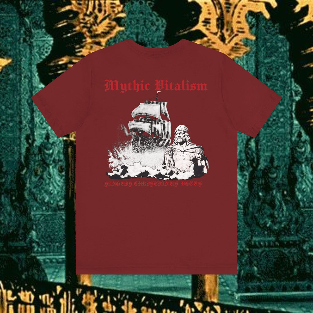 Mythic Vitalism, Sanguis Christianus Vetus Exploration and Adventure Inspired Graphic T Shirt Back Version