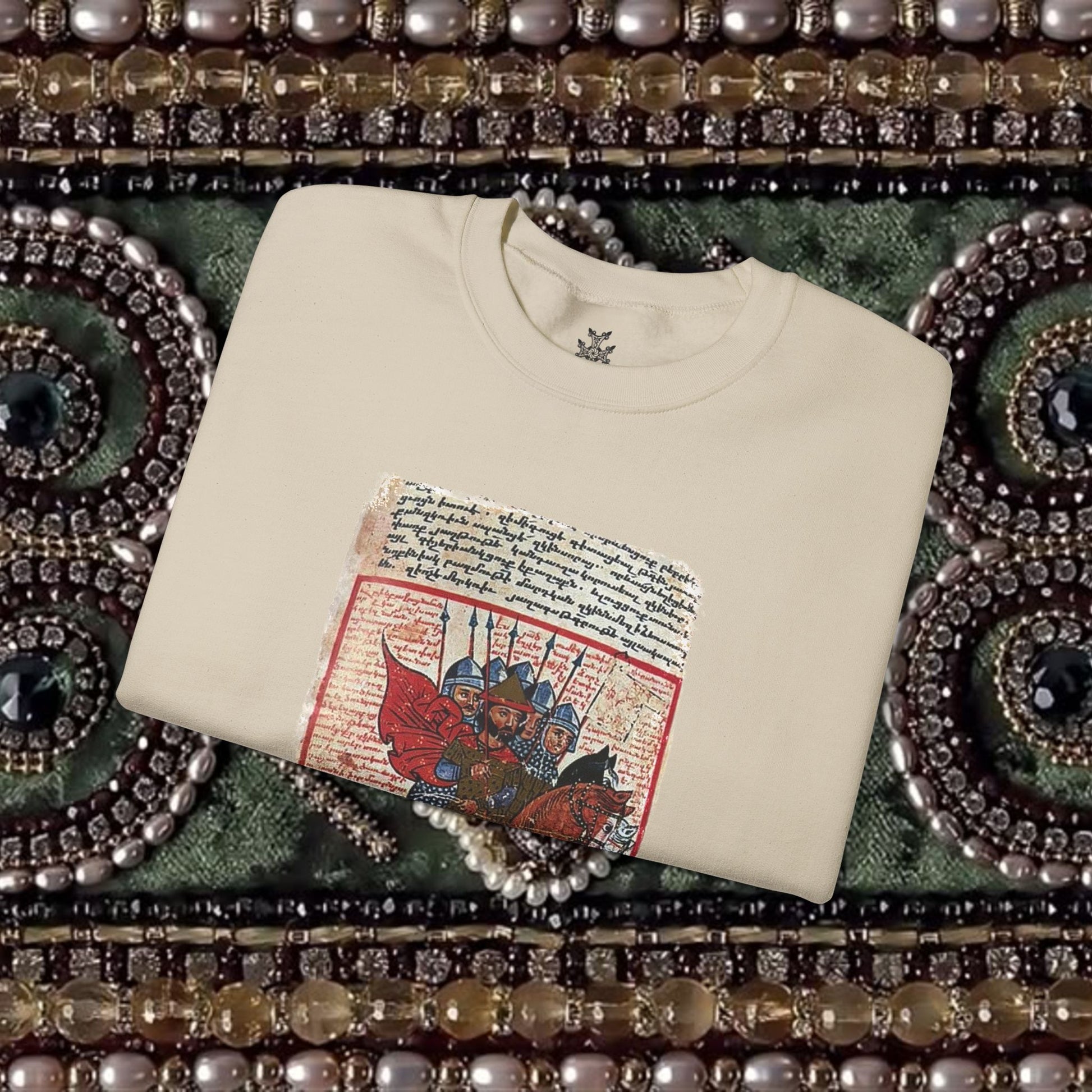 Medieval Warriors Armenian Manuscript Unisex Crewneck Sweatshirt
