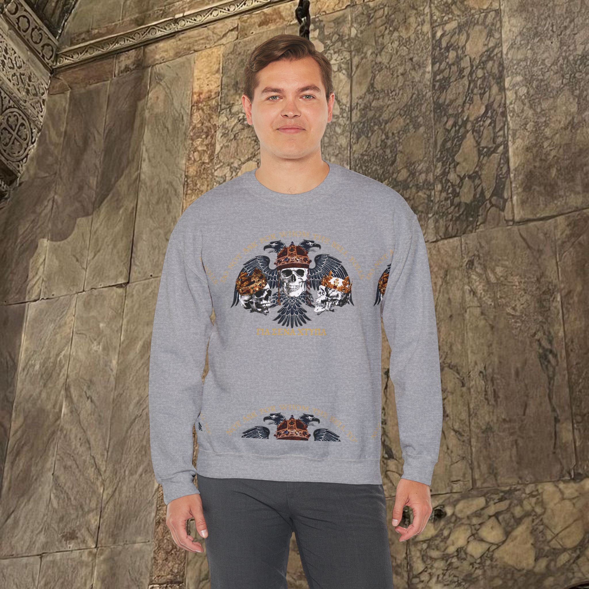 The Kings Fate Byzantine Inspired Graphic Crewneck Sweatshirt