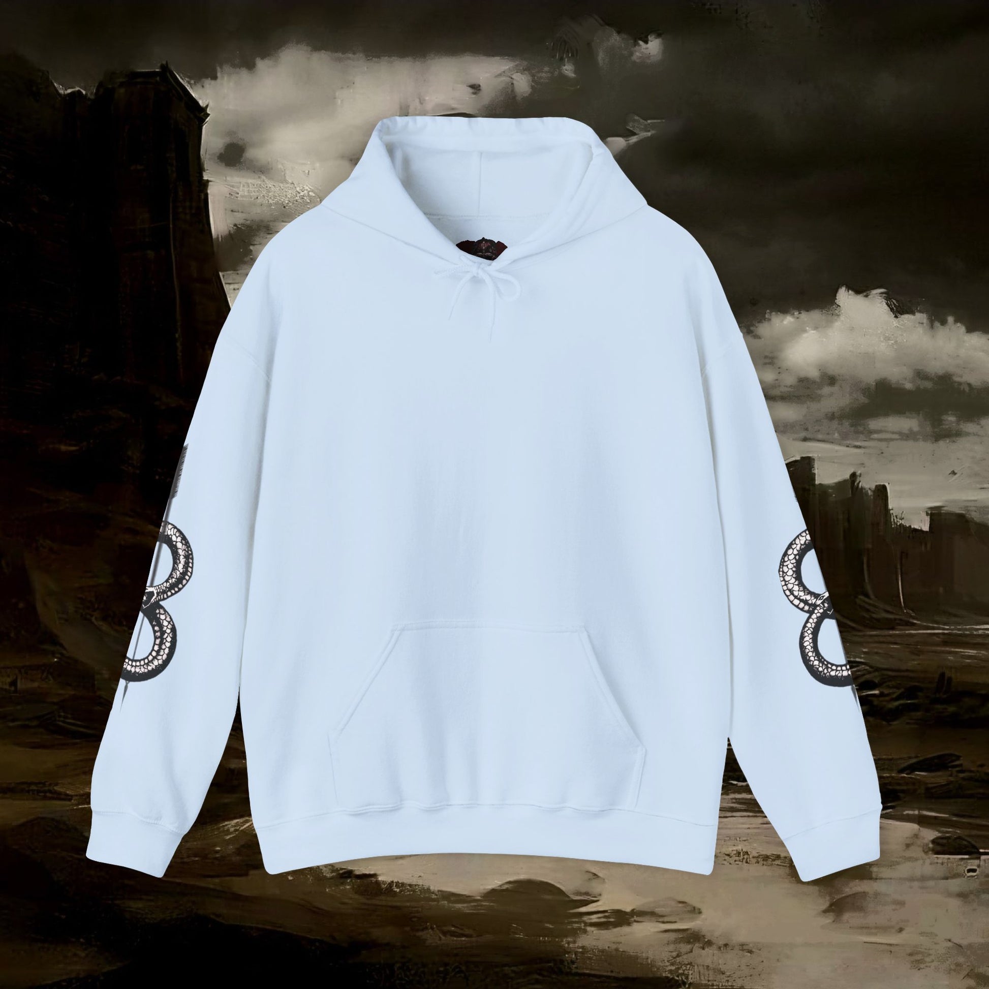The Barbarian's Fate Medieval Dark Fantasy Inspired Graphic Hoodie back version