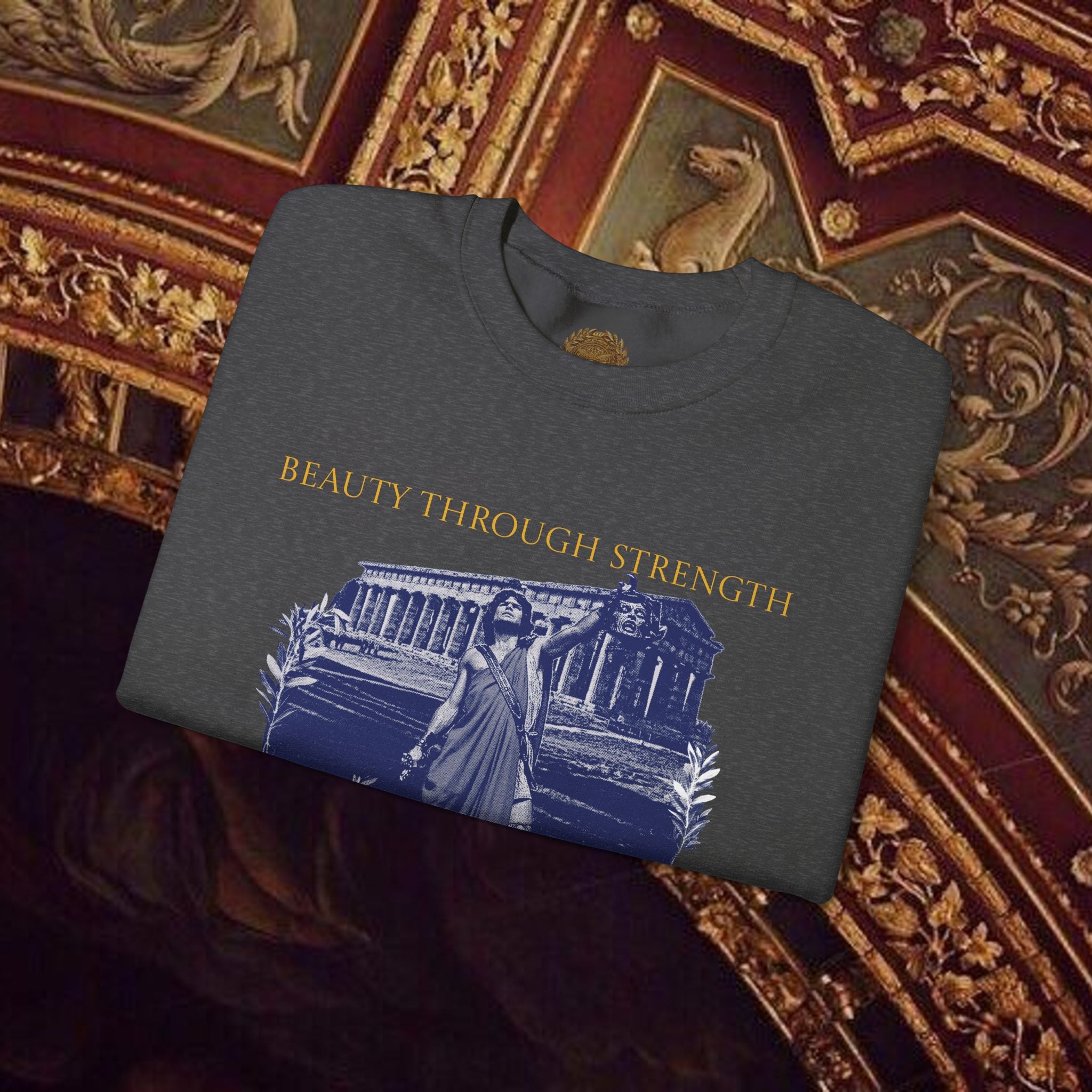 The Hero's Victory Classically-Themed Cotton Graphic T Sweatshirt