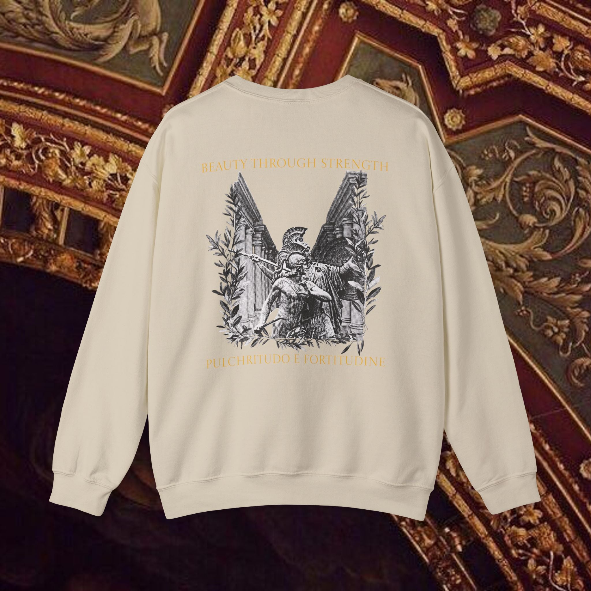 The Goddess's Protection Classically-Inspired Cotton Graphic Sweatshirt Back Version