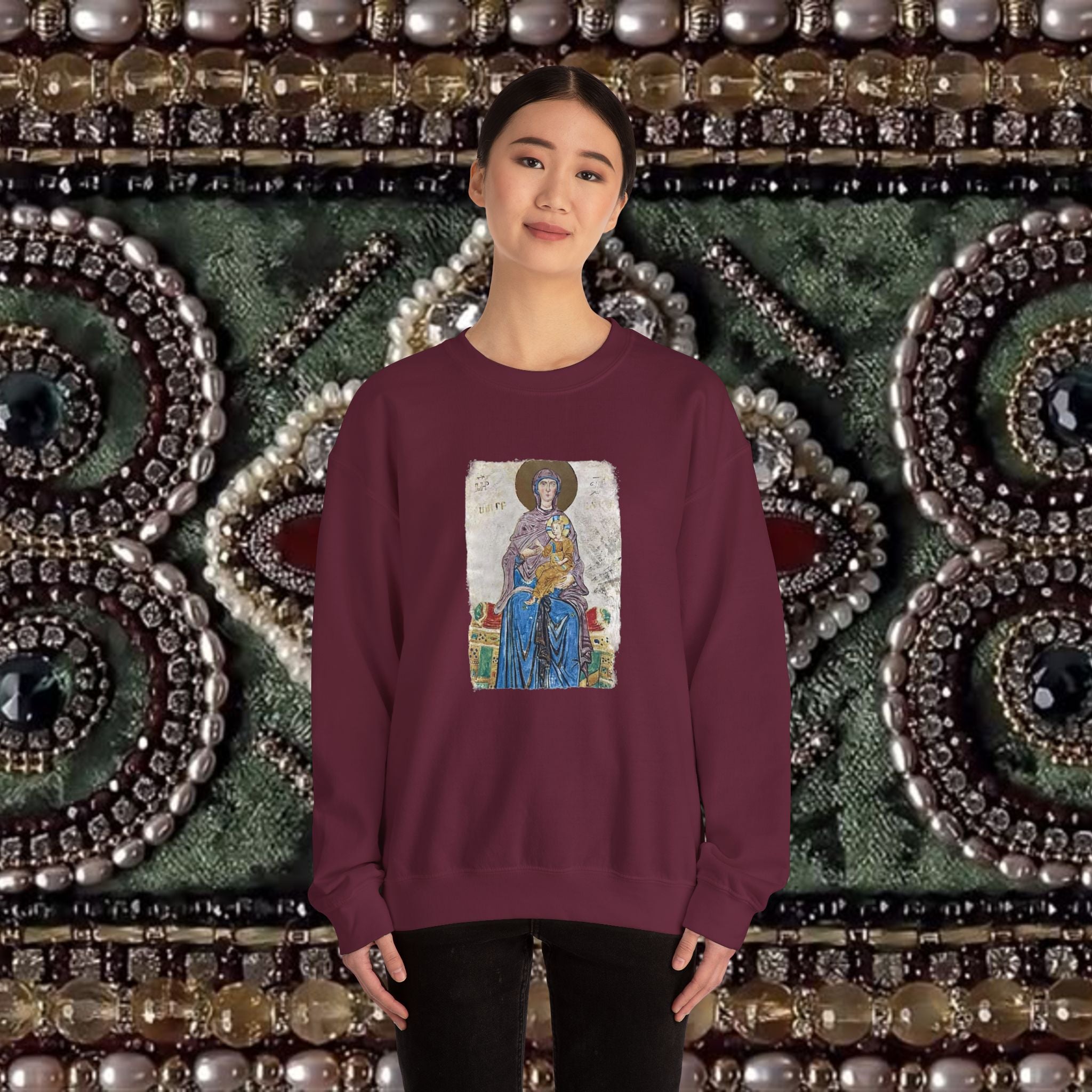 Medieval Armenian Manuscript Art Cotton Graphic Sweatshirt