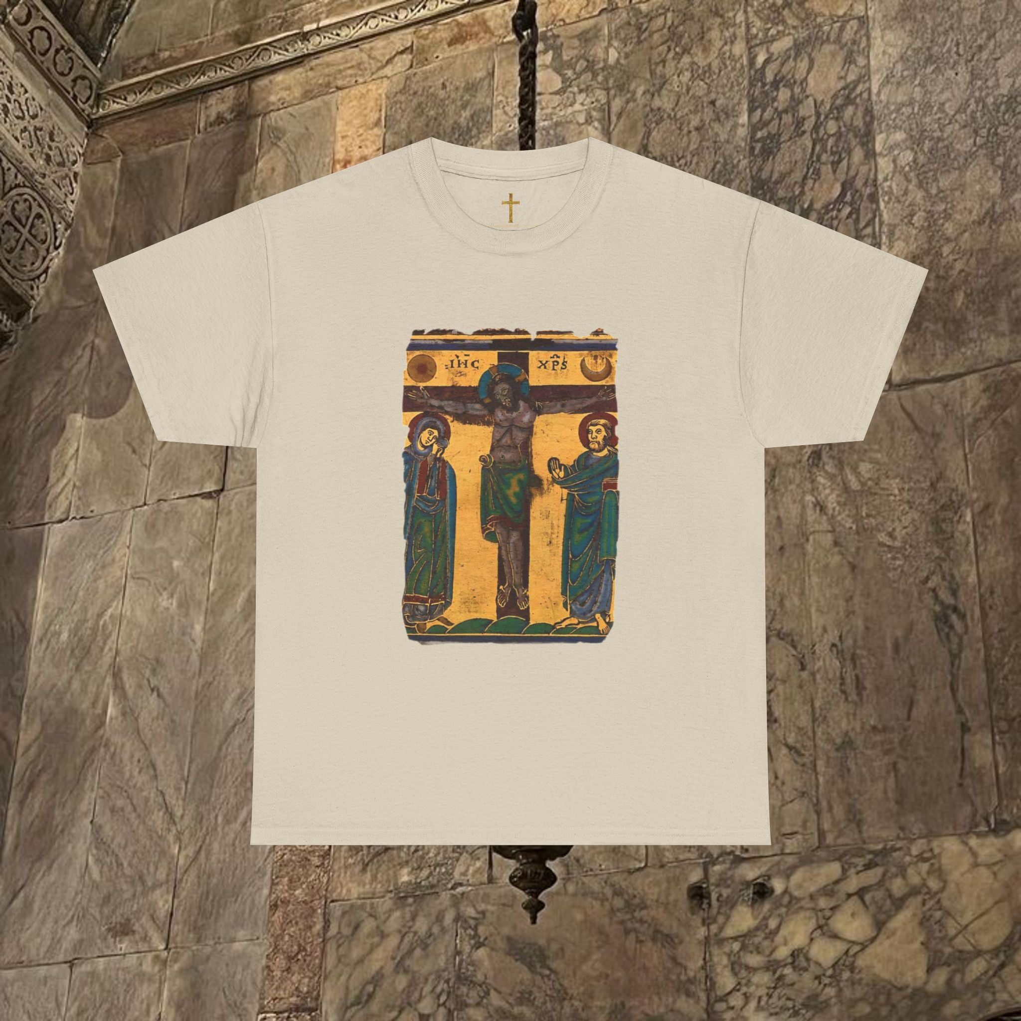 Byzantine Manuscript Art T-Shirt - Sacred Icon work