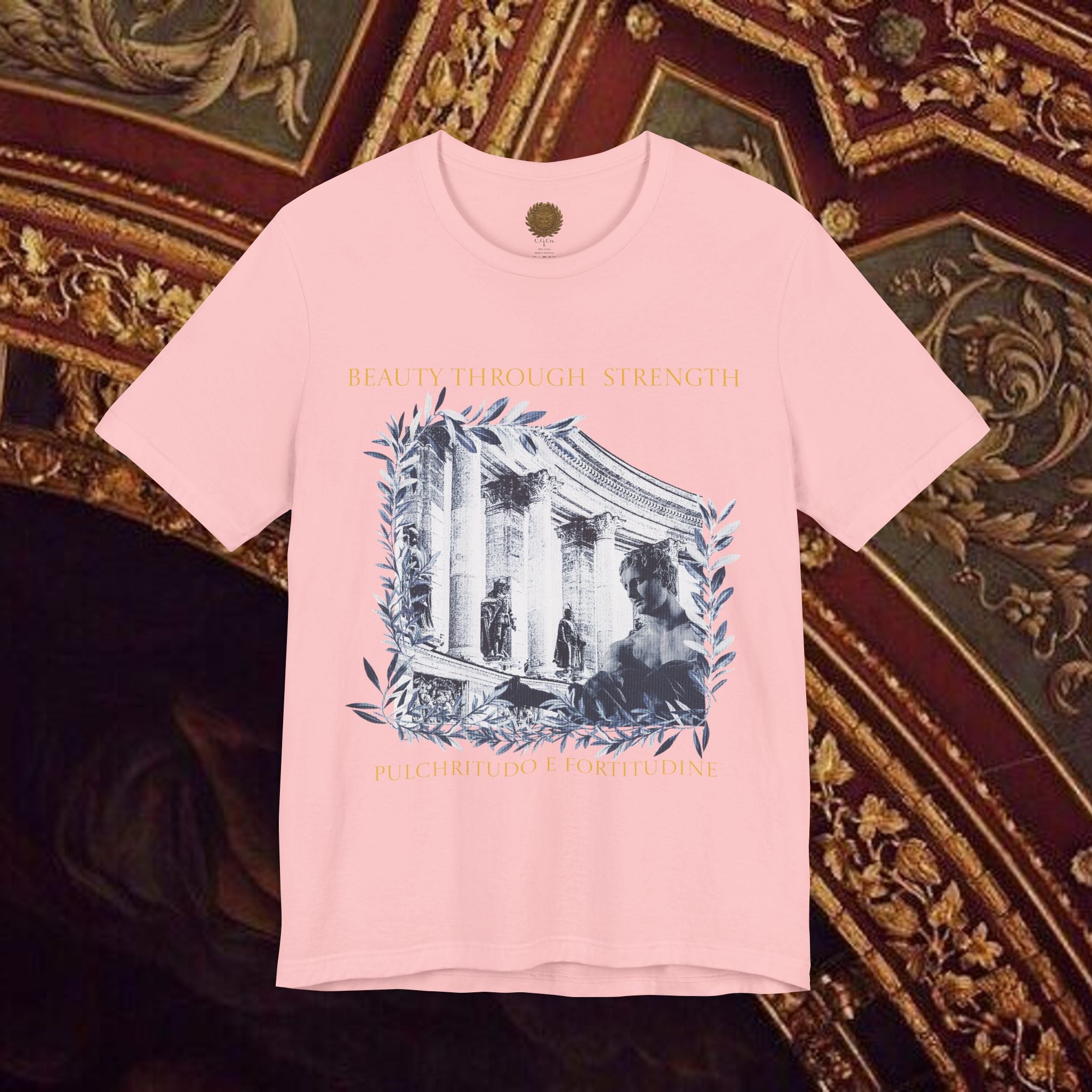 Beauty Through Strength Classically-Inspired Cotton Graphic T-Shirt