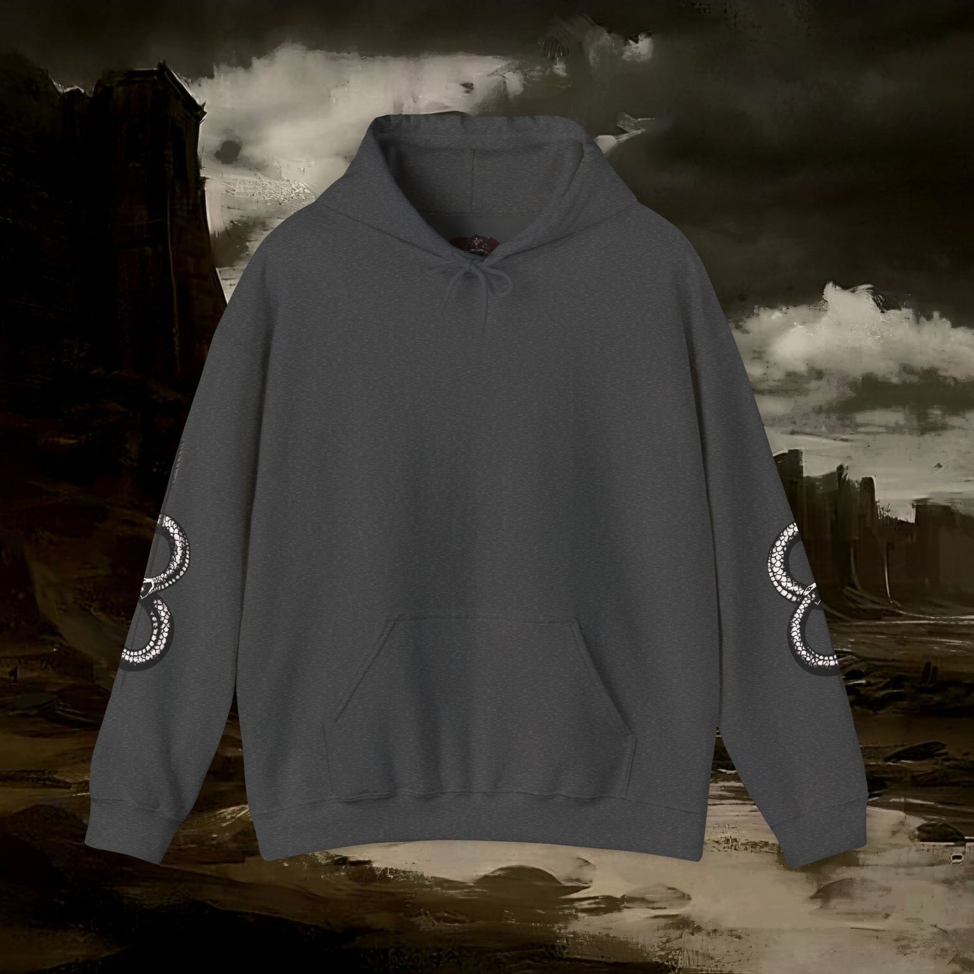 The Barbarian's Fate Medieval Dark Fantasy Inspired Graphic Hoodie back version