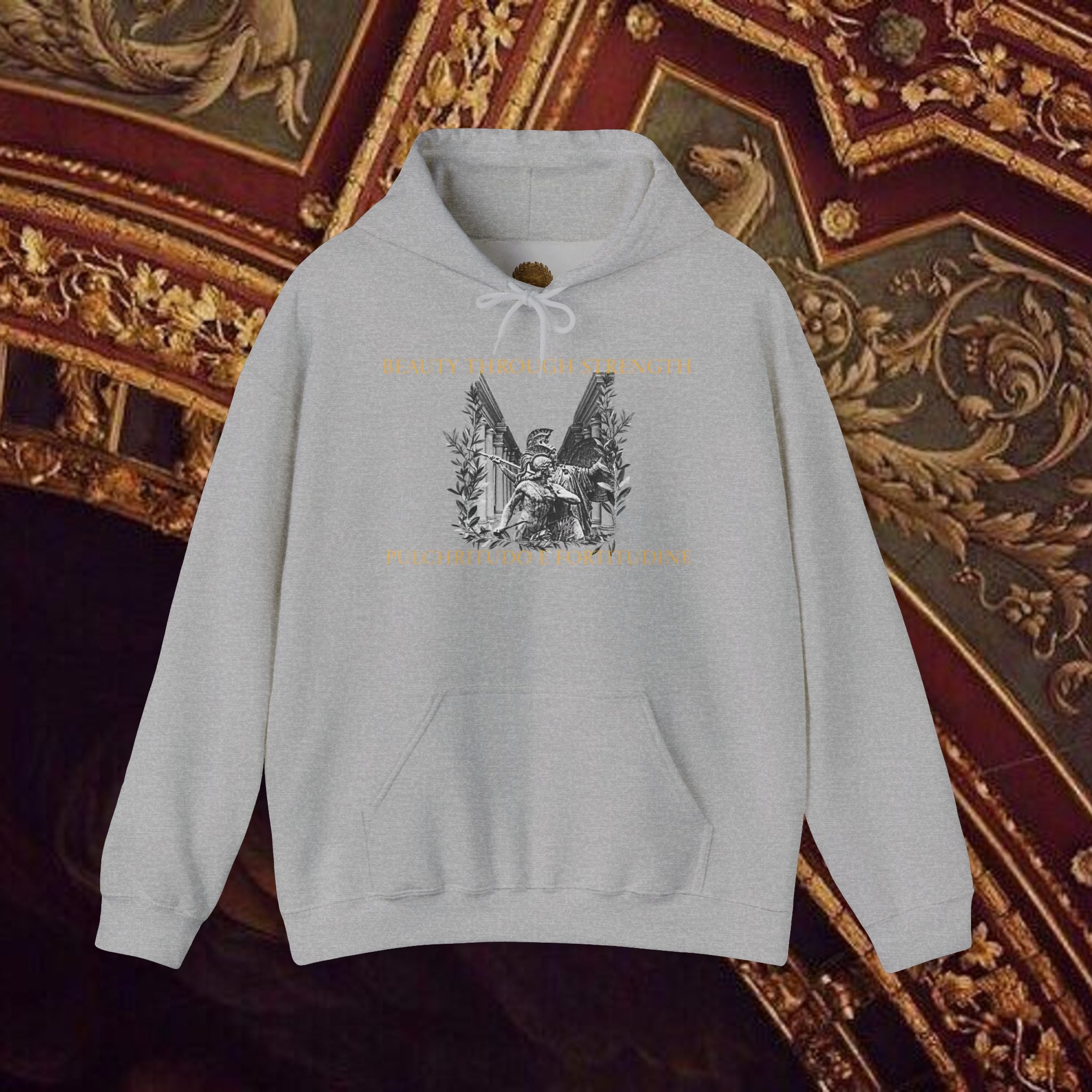 The Goddess's Protection Classically-Inspired Cotton Graphic Hoodie