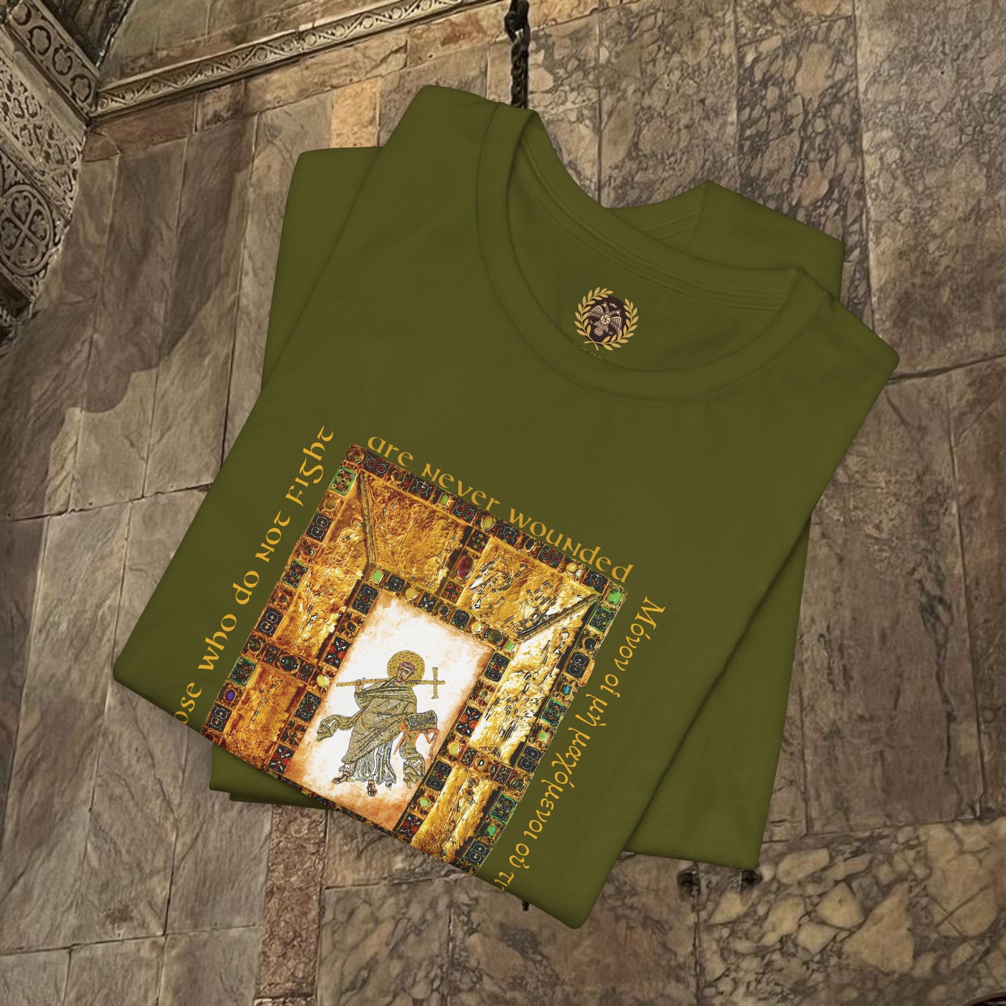 The Scholar's Manuscript Byzantine Inspired Medieval Cotton Graphic T-Shirt