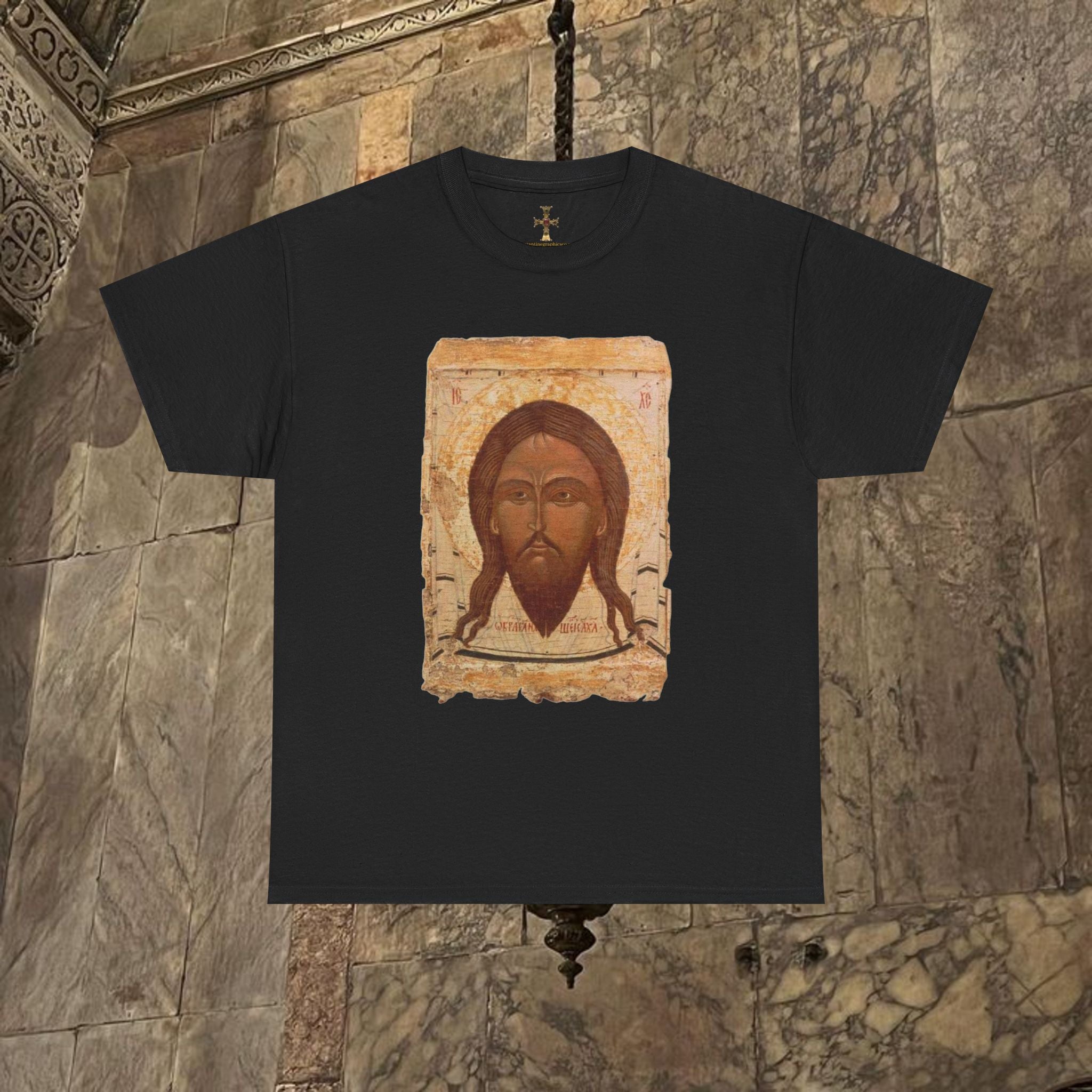 Byzantine Manuscript Art T-Shirt - Sacred Divine Icon