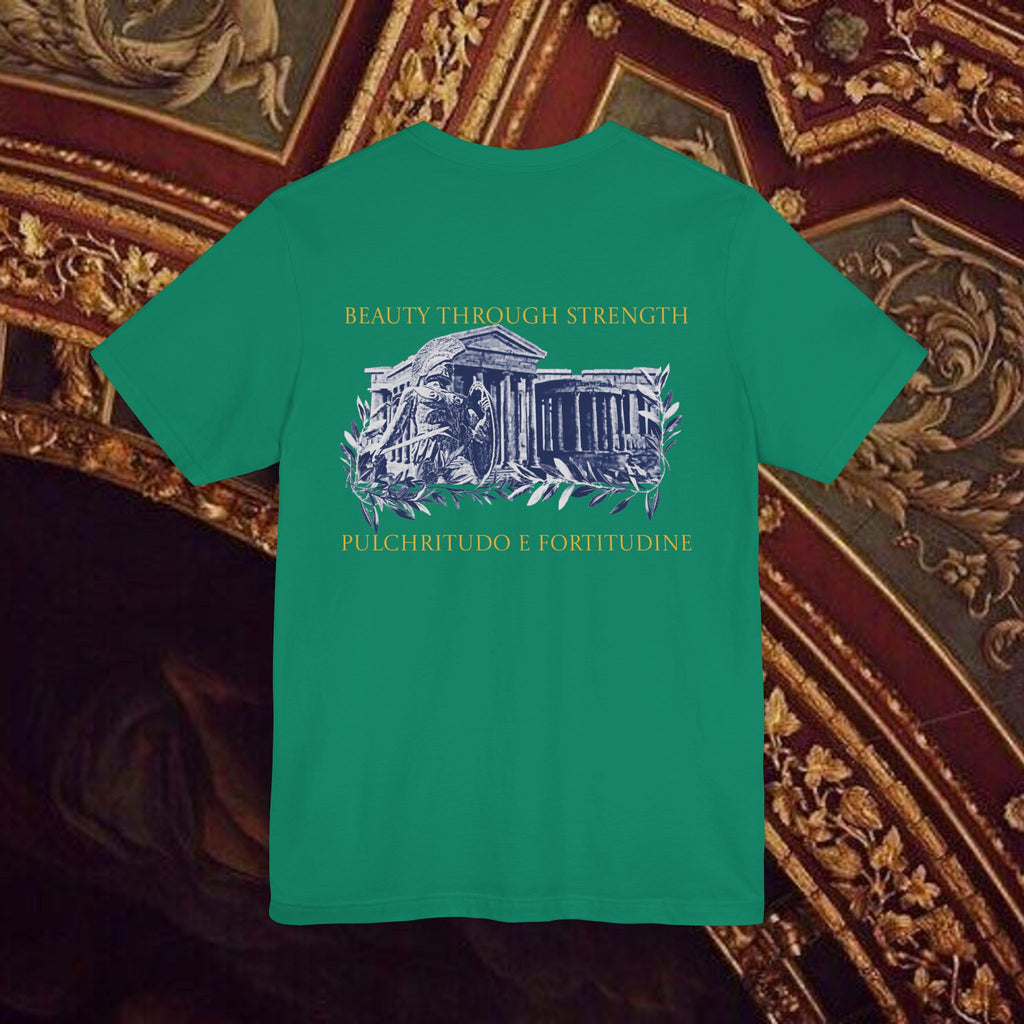 Guardian of the Temple Classically- Inspired Cotton Graphic T Shirt Back Version