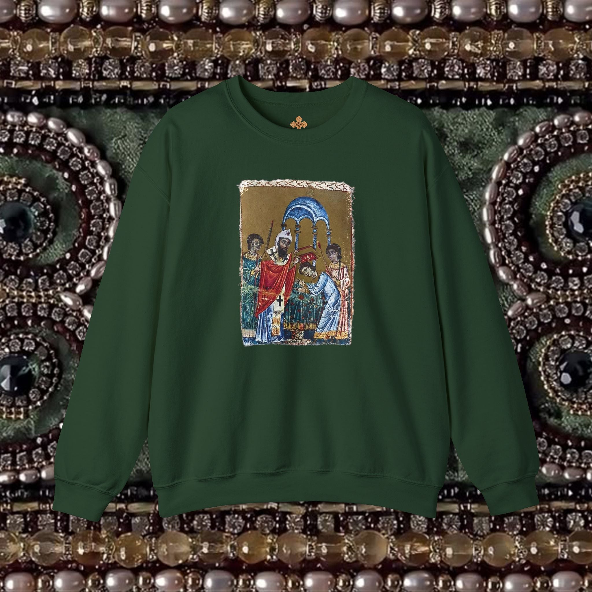 Armenian Manuscript Crewneck Graphic Sweatshirt