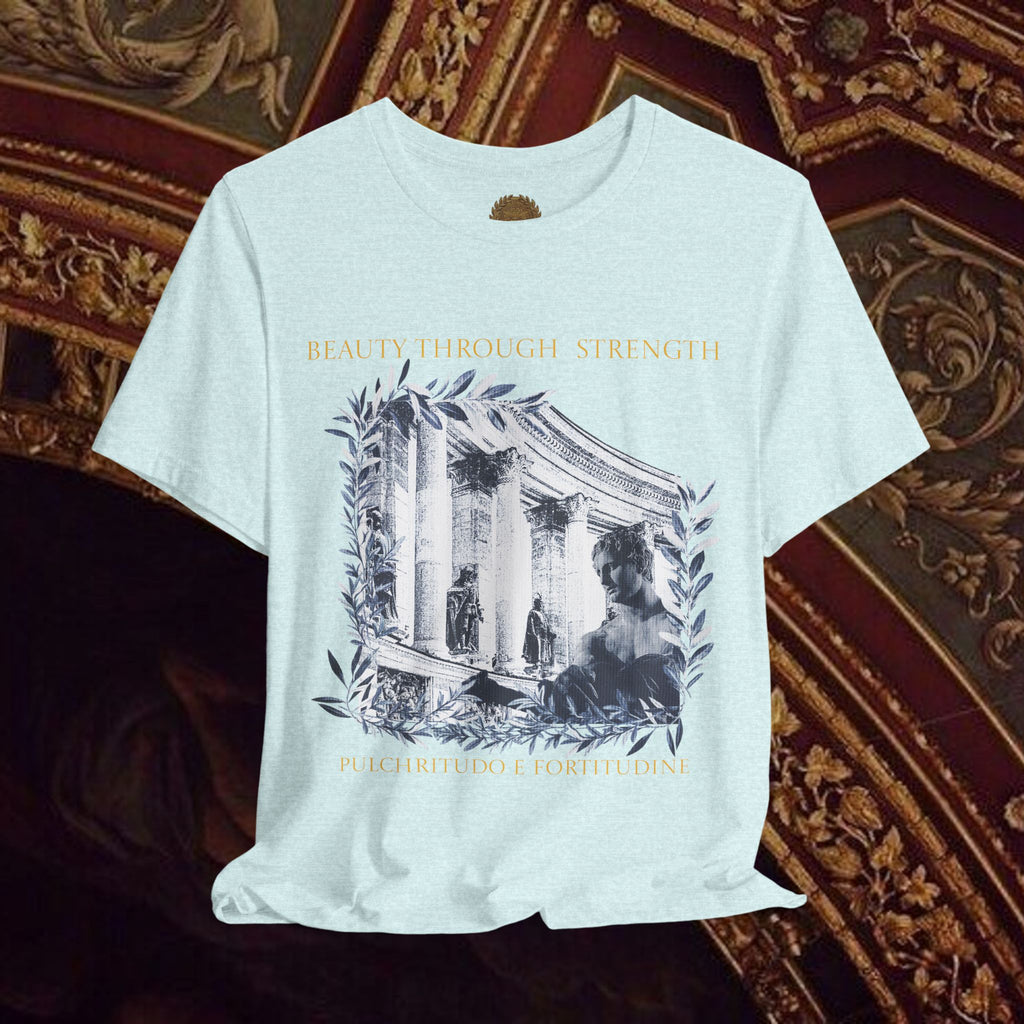 Beauty Through Strength Classically-Inspired Cotton Graphic T-Shirt