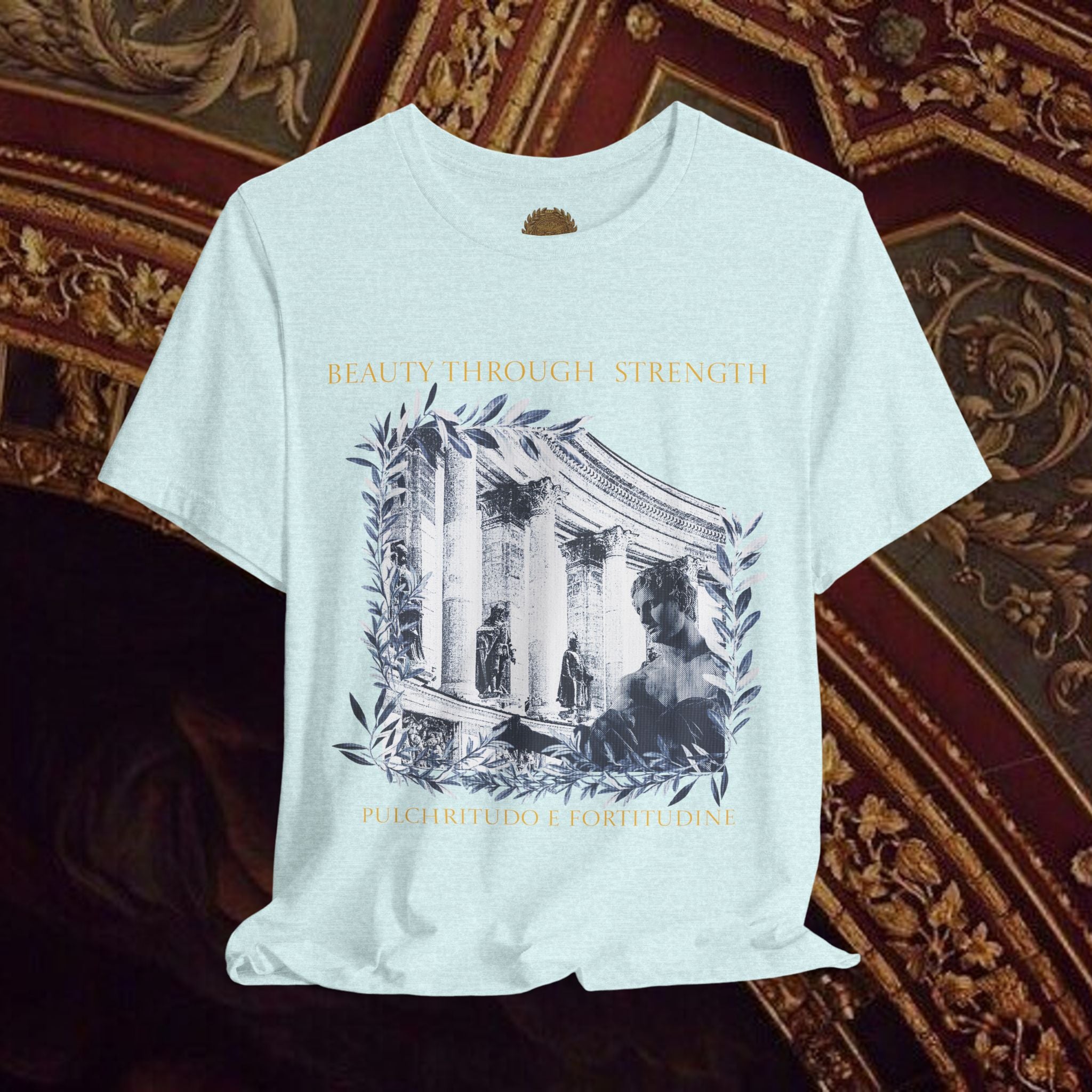 Beauty Through Strength Classically-Inspired Cotton Graphic T-Shirt