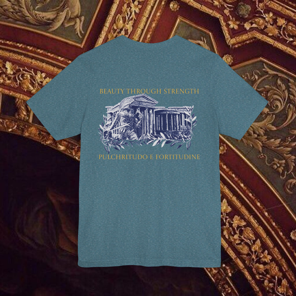 Guardian of the Temple Classically- Inspired Cotton Graphic T Shirt Back Version