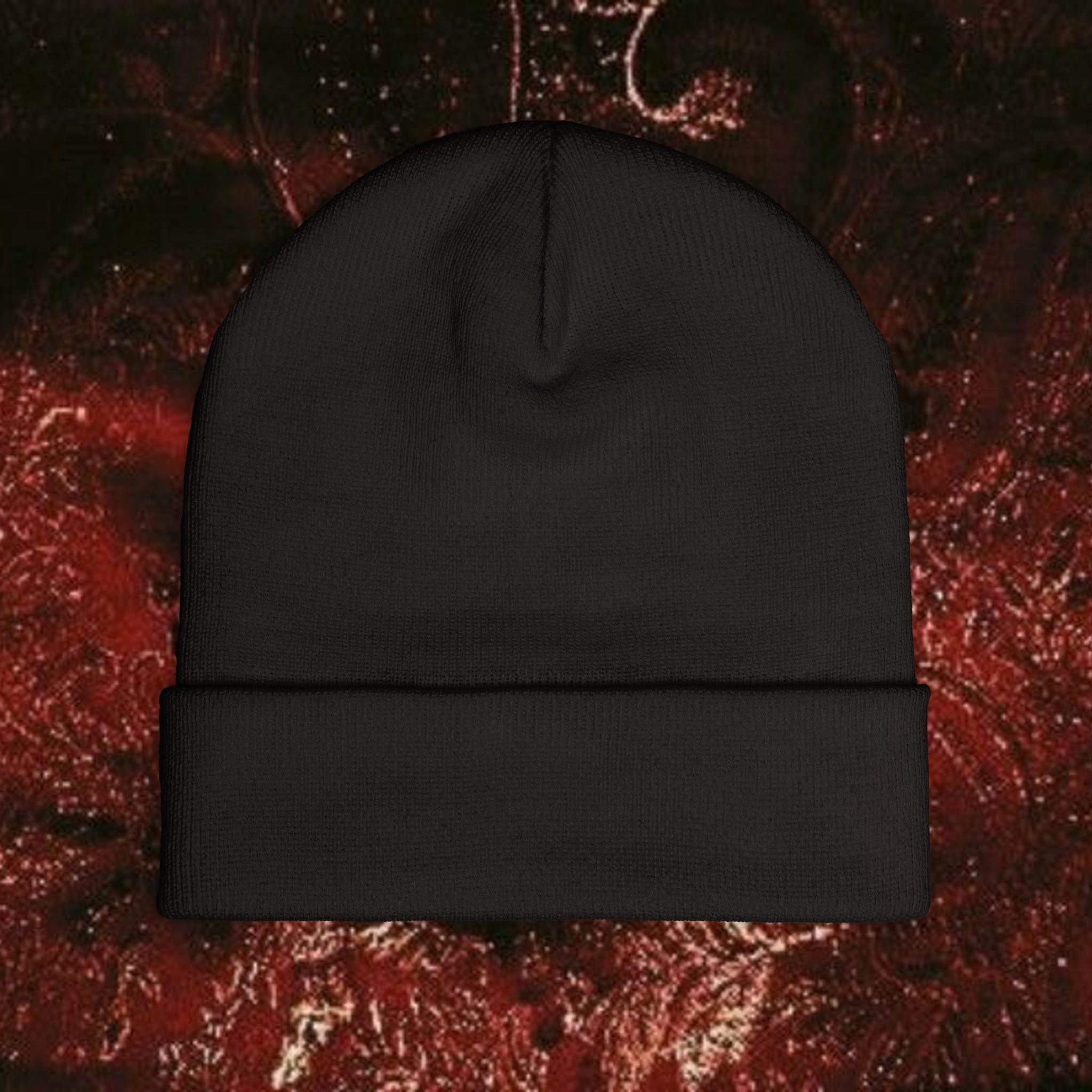 Gold Laurel Knit Beanie - Embroidered Winter Hat
