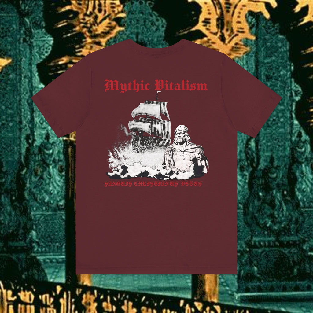 Mythic Vitalism, Sanguis Christianus Vetus Exploration and Adventure Inspired Graphic T Shirt Back Version