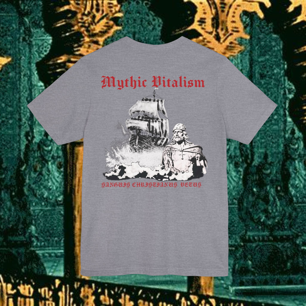 Mythic Vitalism, Sanguis Christianus Vetus Exploration and Adventure Inspired Graphic T Shirt Back Version