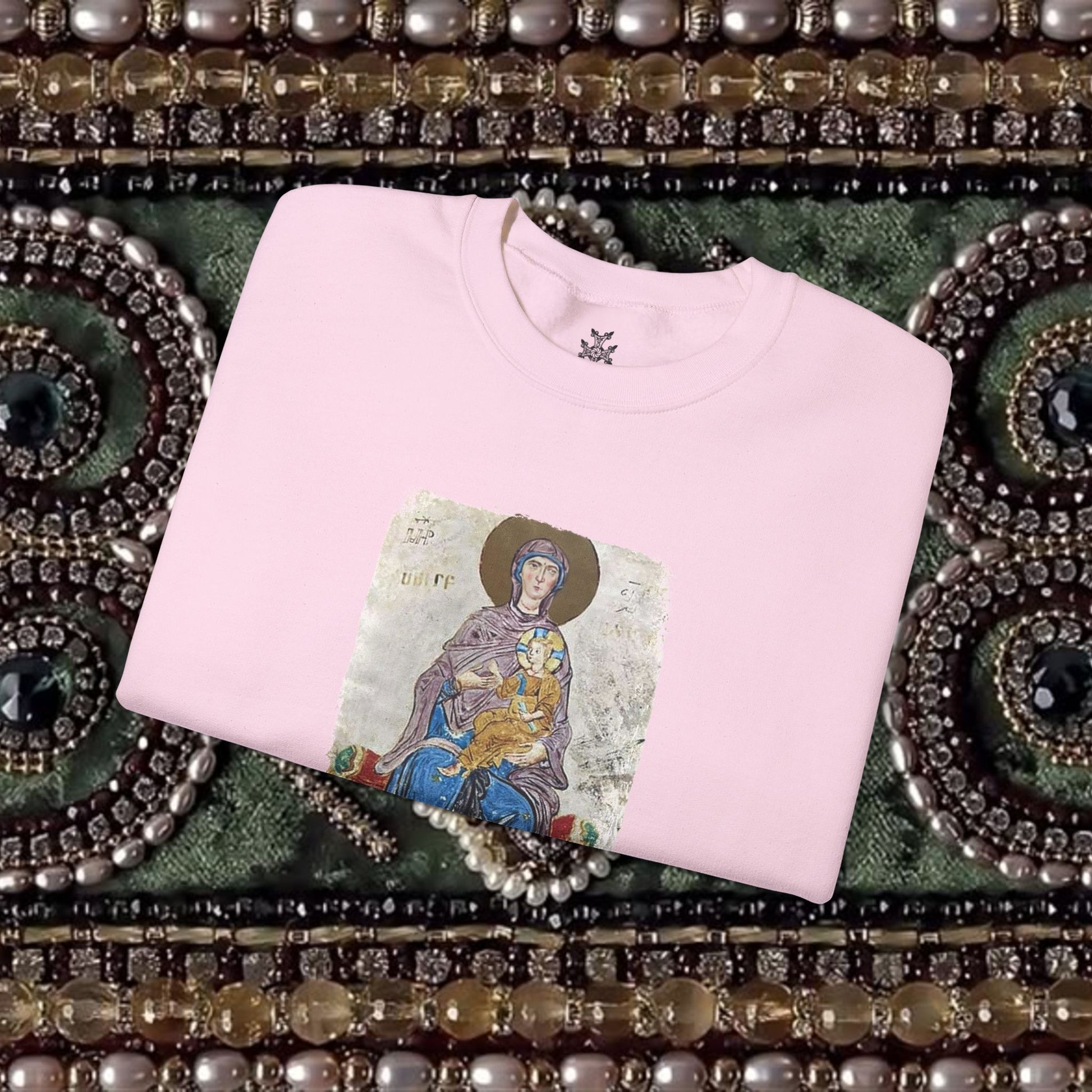 Virgin and Christ Armenian Manuscript Unisex Crewneck Sweatshirt