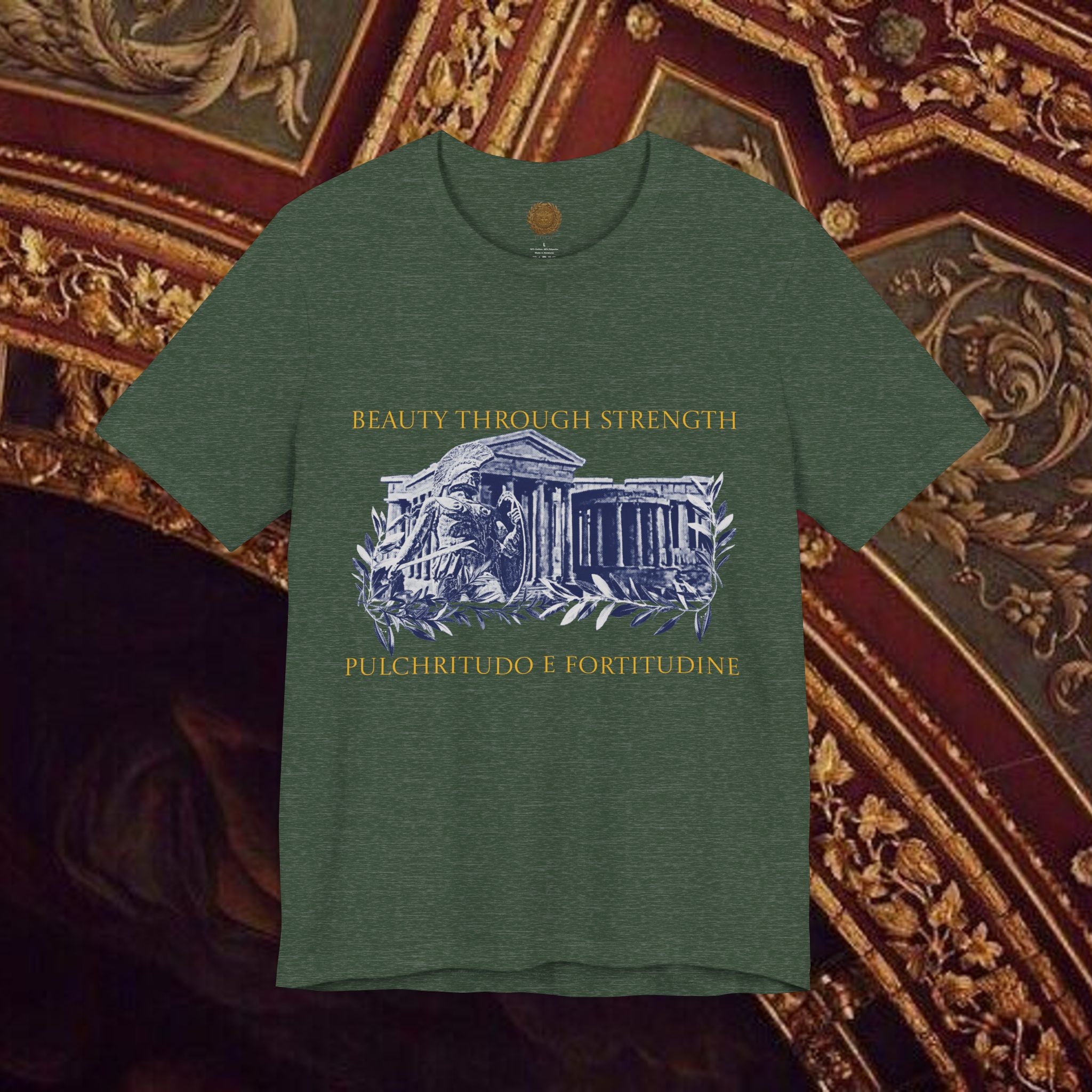 Guardian of the Temple Classically- Inspired Cotton Graphic T Shirt